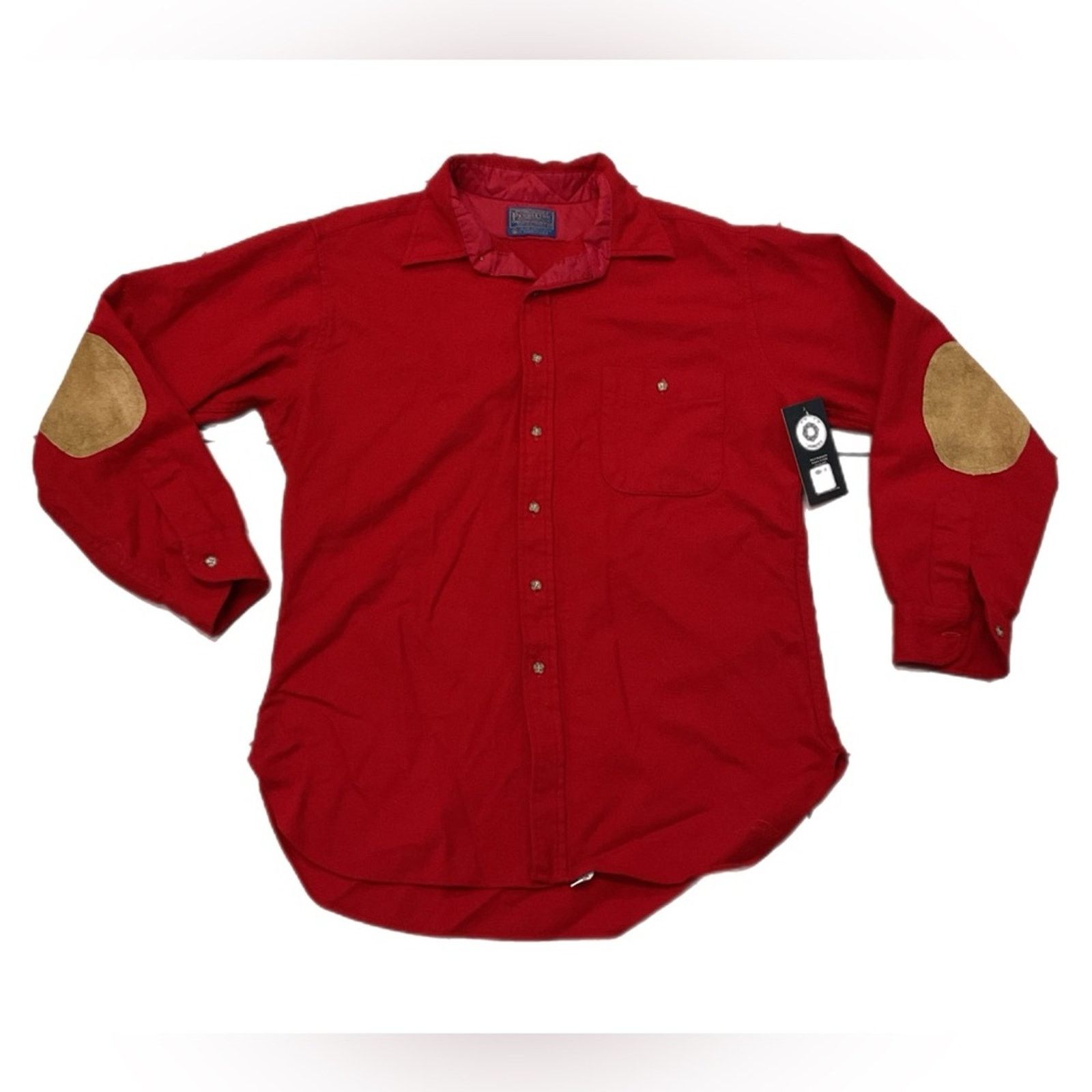 Pendleton 1960s /1970s Pendleton Red Wool Shirt Jacket Elbow Patch Size US L / EU 52-54 / 3 - 1 Thumbnail