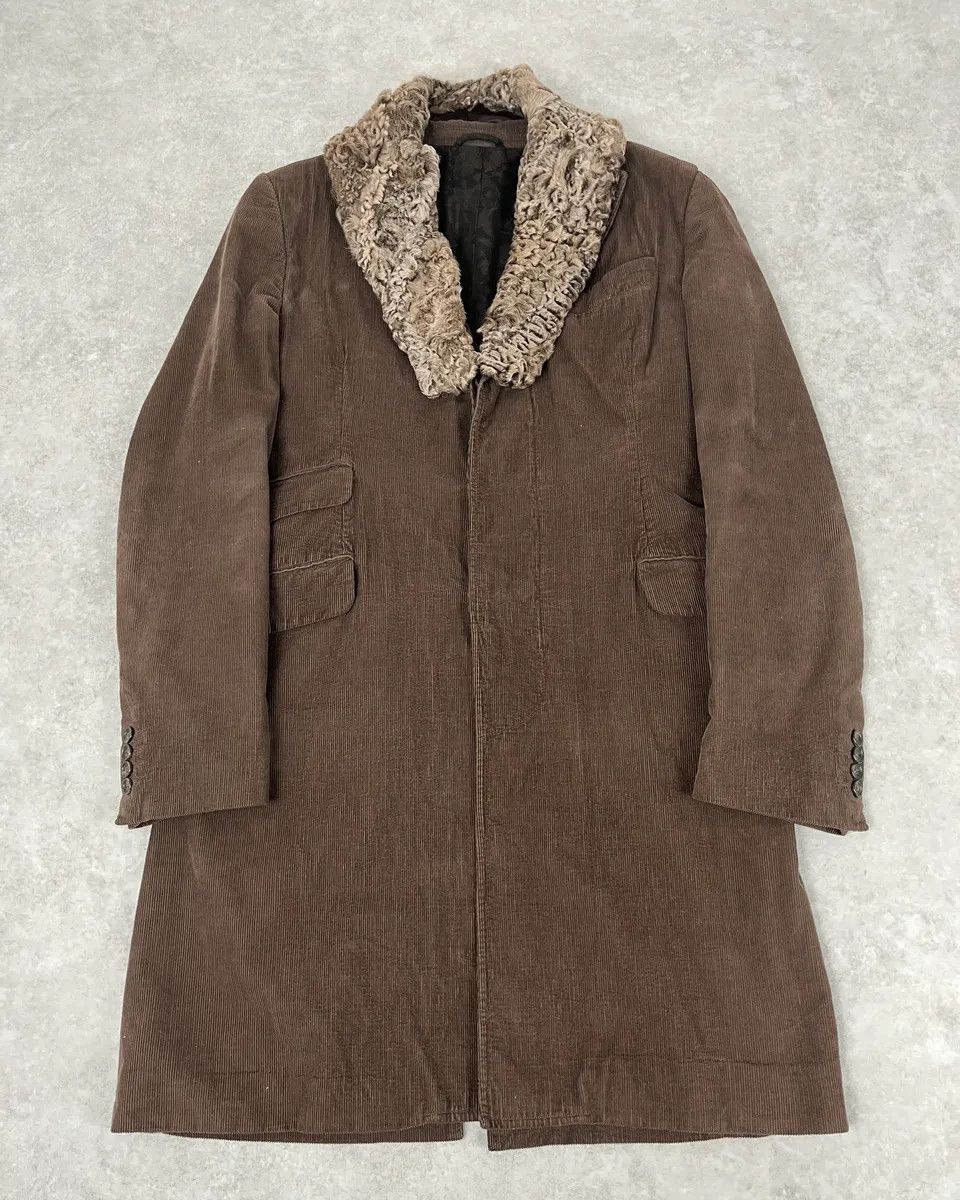 Dolce & Gabbana AW2004 Dolce & Gabbana Brown Corduroy Fur Collar Trench Jacket Size US M / EU 48-50 / 2 - 1 Thumbnail
