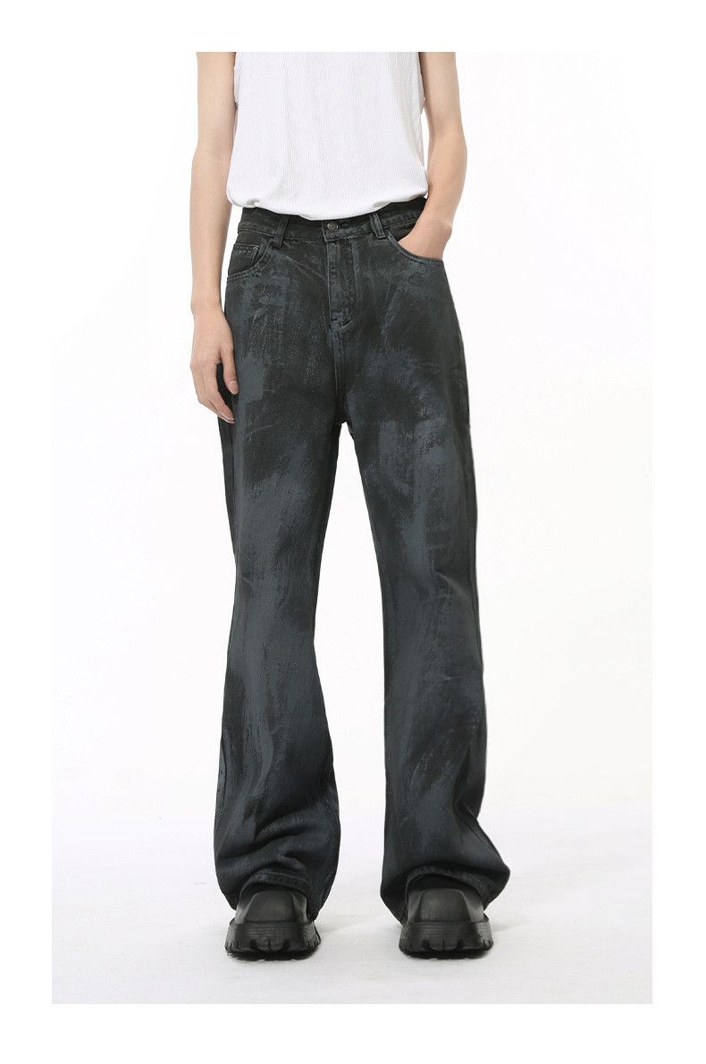 Japanese Brand × Jean Vintage washed loose distressed ink-splashed flared jeans Size US 32 / EU 48 - 1 Thumbnail