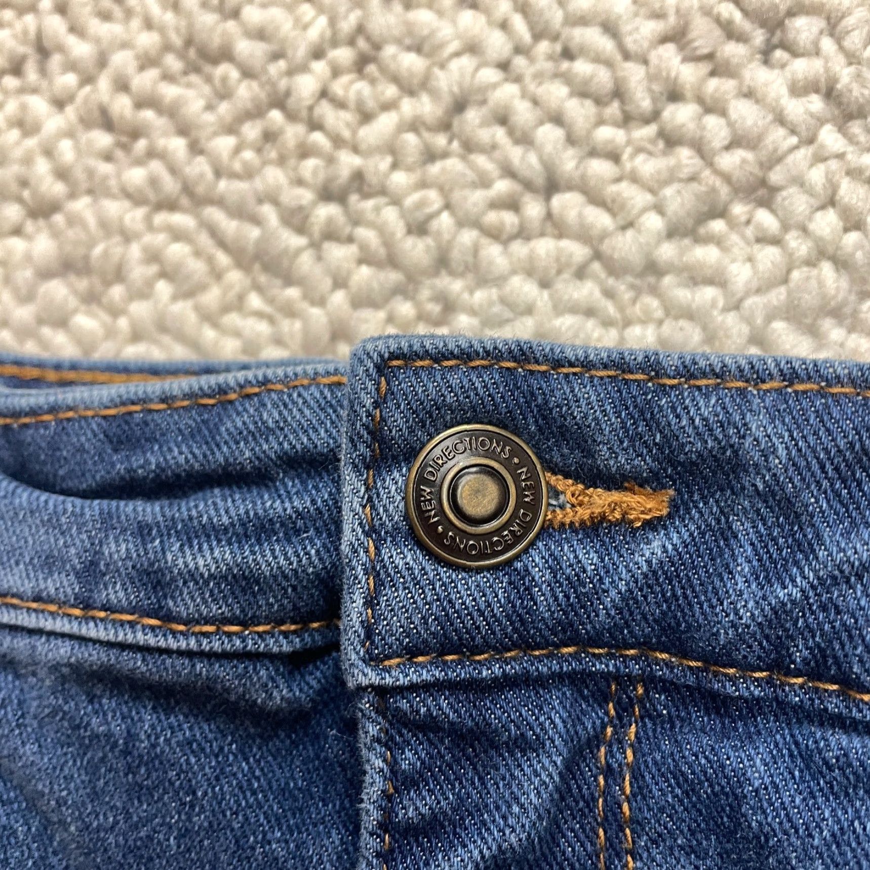 Denime New Direction Jeans Womens 16 R Girlfriend Blue Denim Rolled Hems 36x26 Size 38" / US 16 / IT 52 - 7 Thumbnail