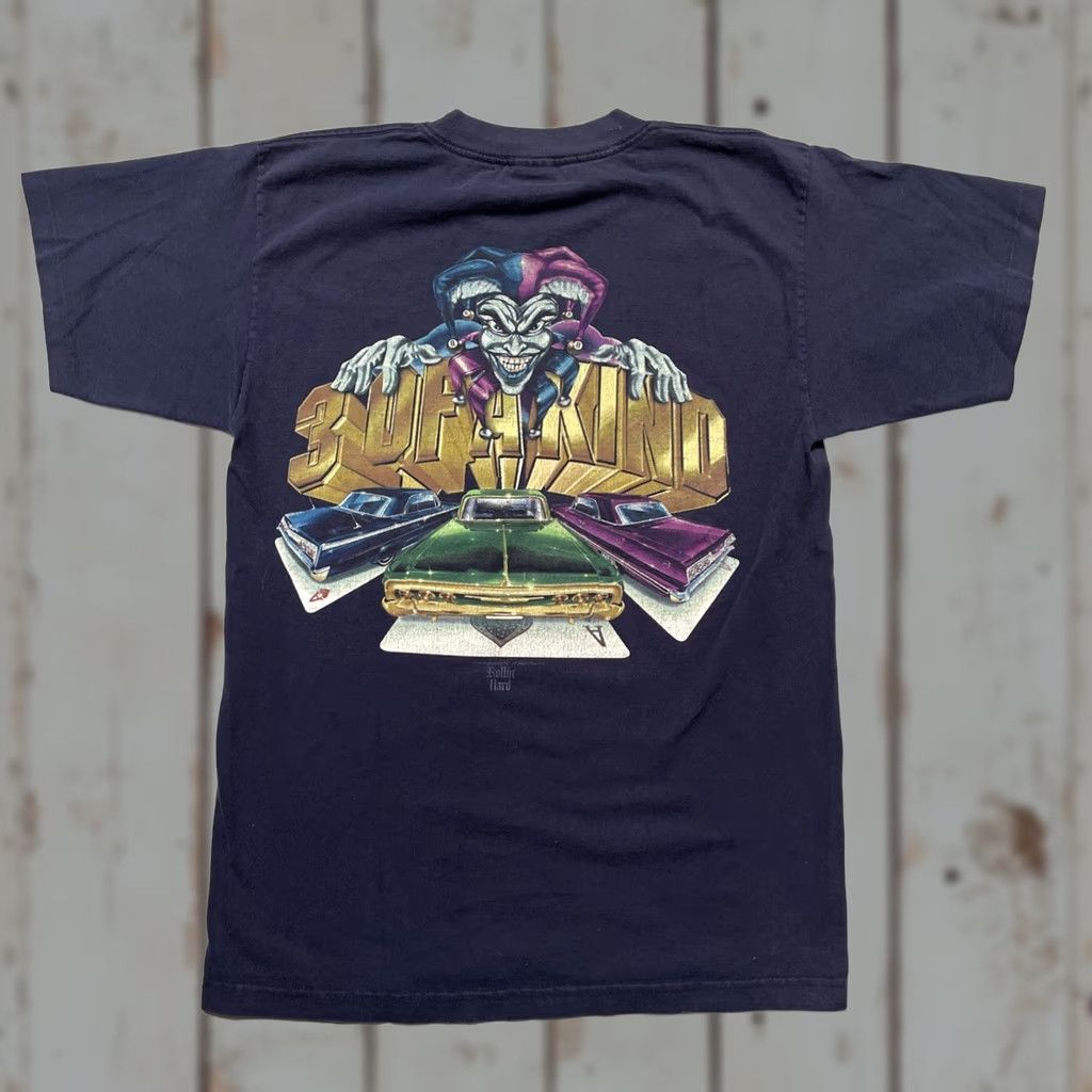 AAA VINTAGE 1990s Rollin Hard Lowrider Joker Aces Poker Impala Gangster T-Shirt L Size US L / EU 52-54 / 3 - 1 Thumbnail