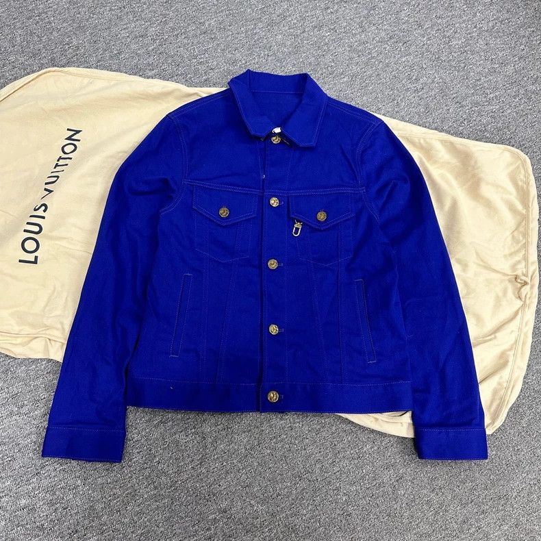 Louis Vuitton louis vuitton electric blue denim jacket-dmc Size US L / EU 52-54 / 3 - 1 Thumbnail