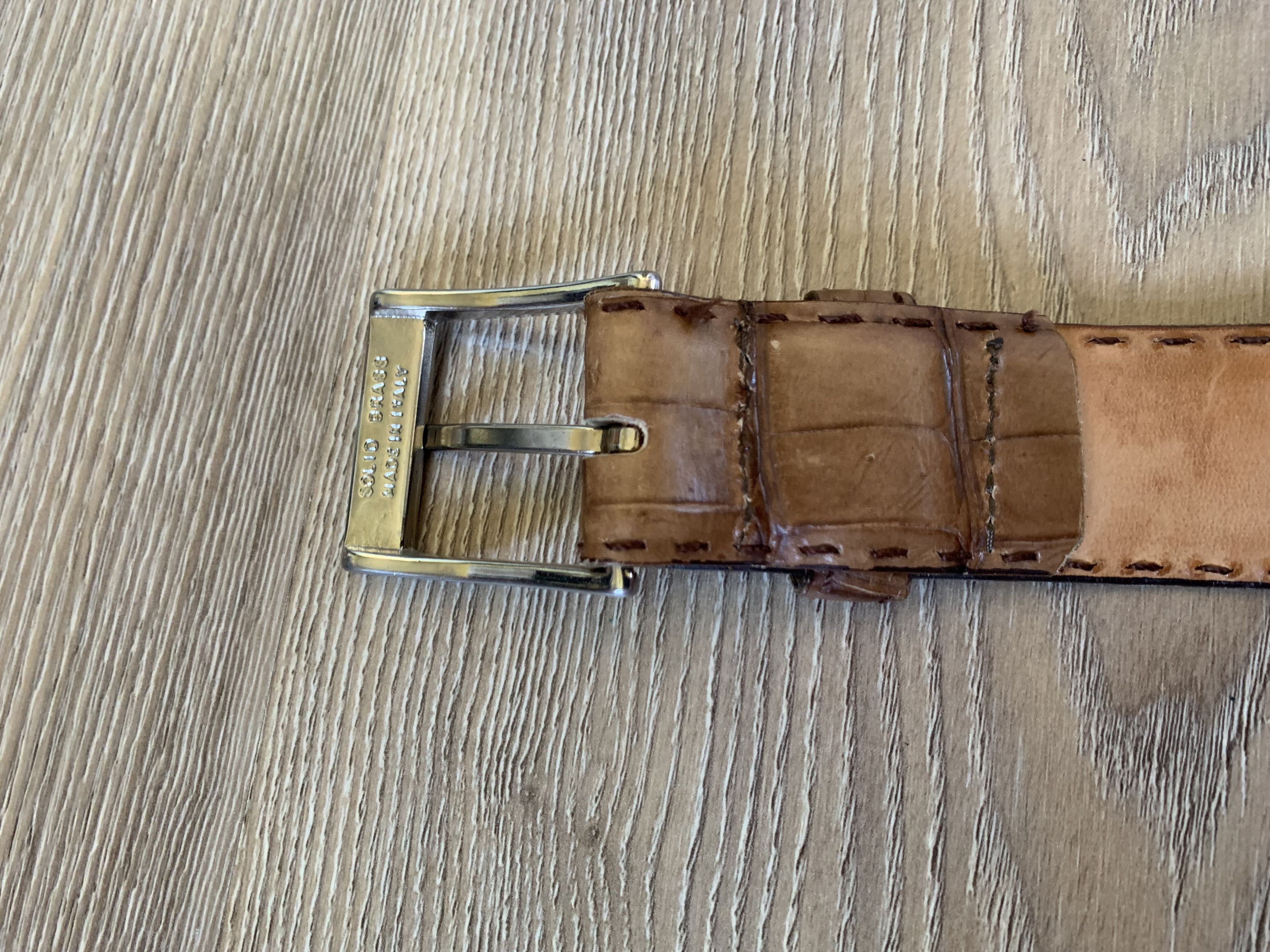 Ermenegildo Zegna Vintage Ermenegildo Zegna Real Crocodile Leather Belt Size 32 - 4 Thumbnail