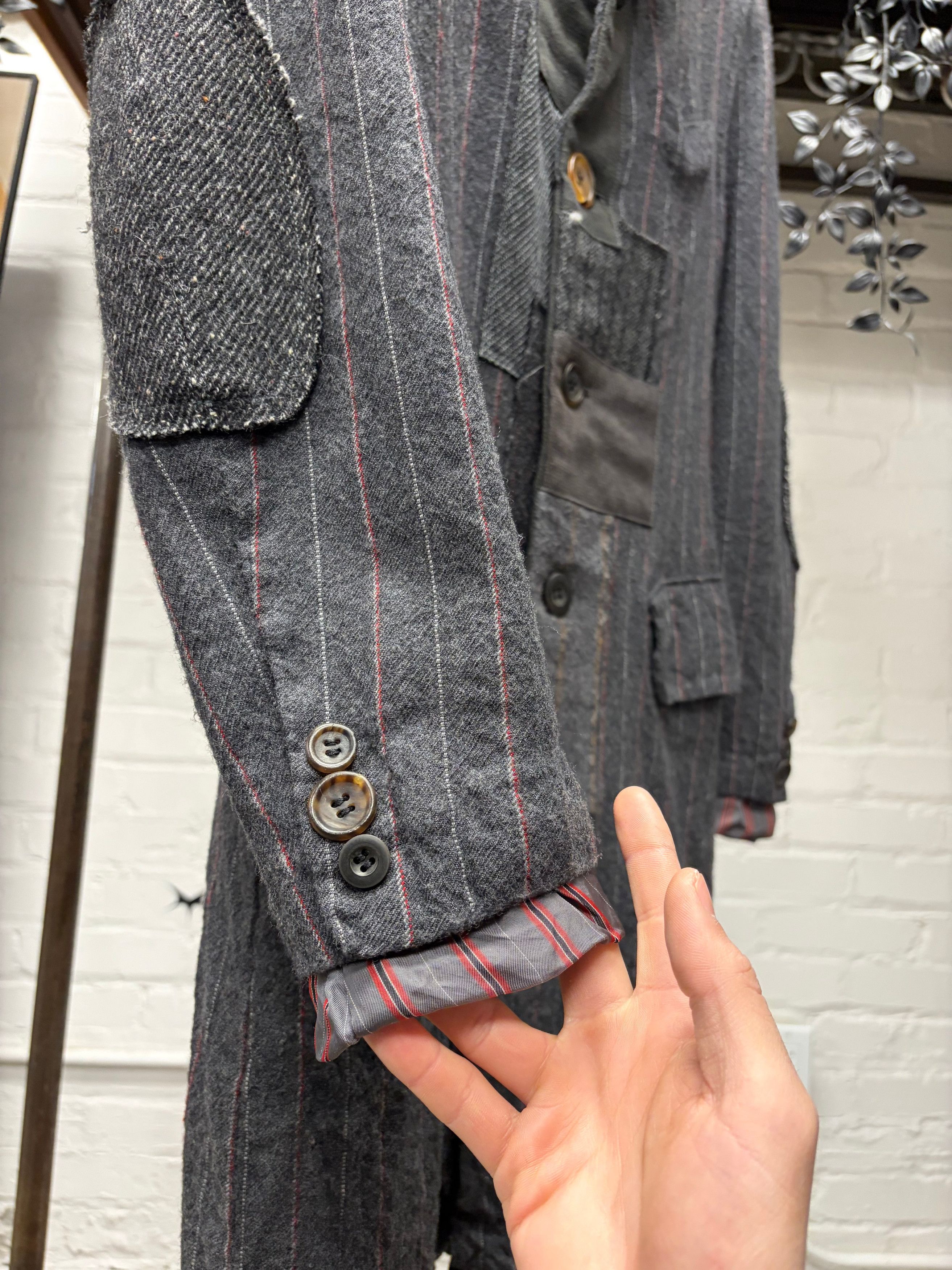 Junya Watanabe AW2013 Junya Watanabe Patchwork Repaired Grey Wool Overcoat Size US S / EU 44-46 / 1 - 2 Thumbnail