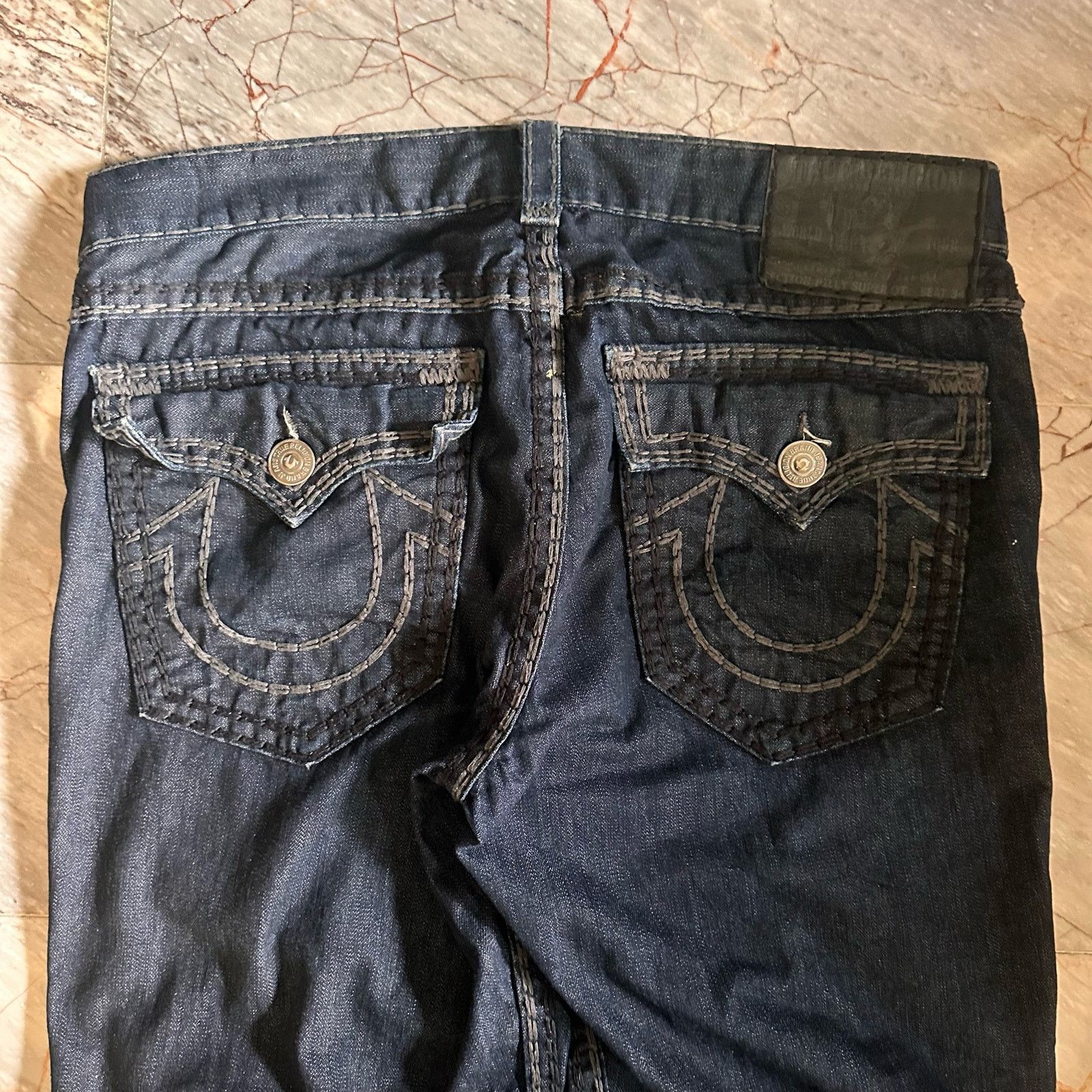True Religion True Religion custom flared baggy wide leg jeans super qt Size US 40 / EU 56 - 3 Thumbnail