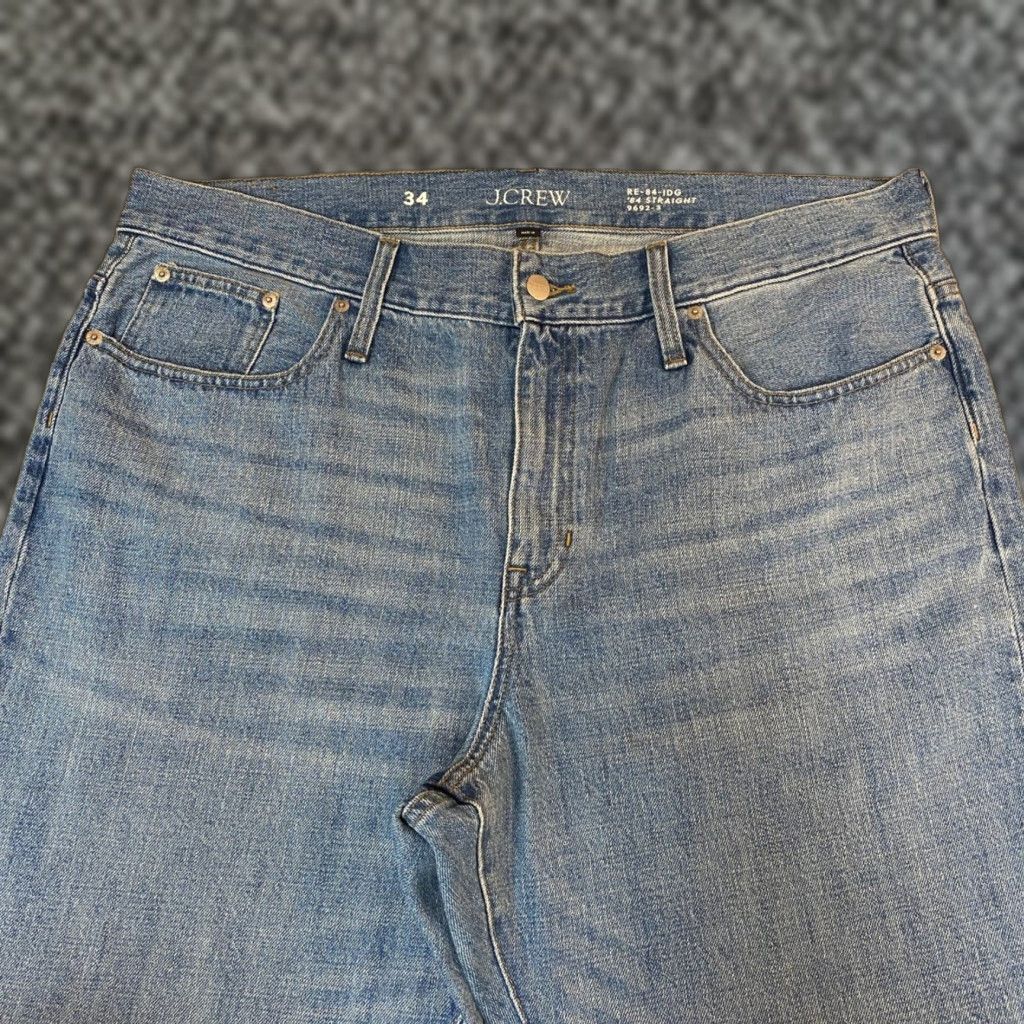 J.Crew J.Crew Jeans 84 Straight Womens Size 34 Light Wash Denim Distressed Hem Casual Pants Size 24" / US 00 / IT 34 - 1 Thumbnail