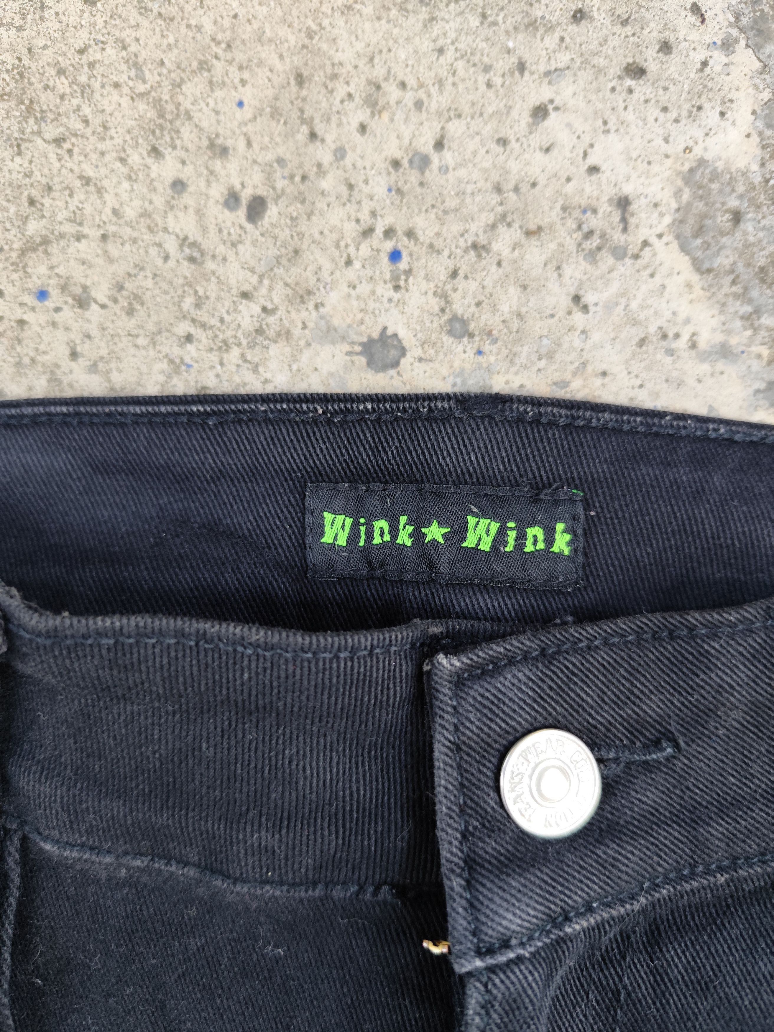 If Six Was Nine × Japanese Brand × Tornado Mart WINK WINK Studded Bootcut Bell Baggy Jeans Size 29" - 6 Thumbnail