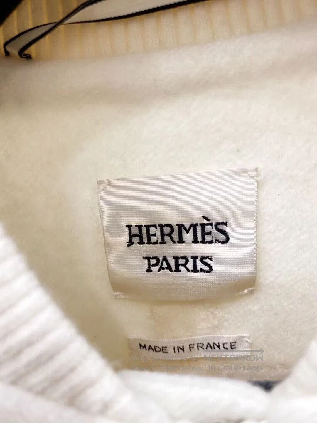 hermes cashmere jacket with leather detail.