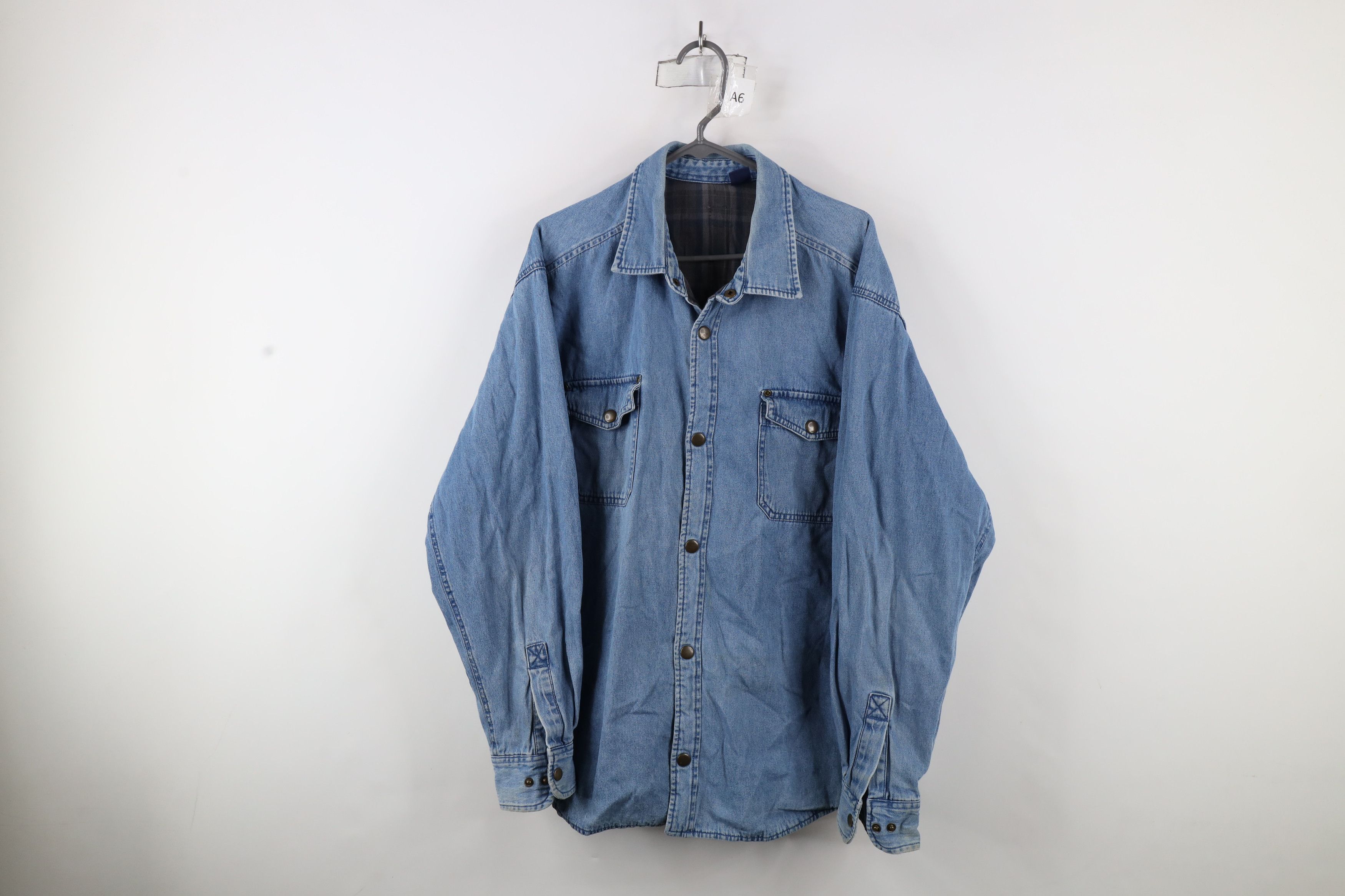 Vintage Vintage 90s Streetwear Lined Denim Jean Button Shirt Jacket Size US XL / EU 56 / 4 - 1 Thumbnail