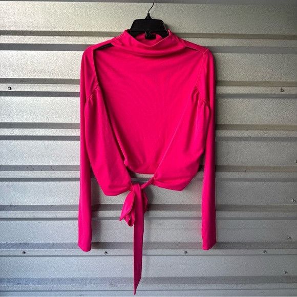 NBD New NBD Women's Pink Tie-Front Top Sz XS Size XS / US 0-2 / IT 36-38 - 1 Thumbnail