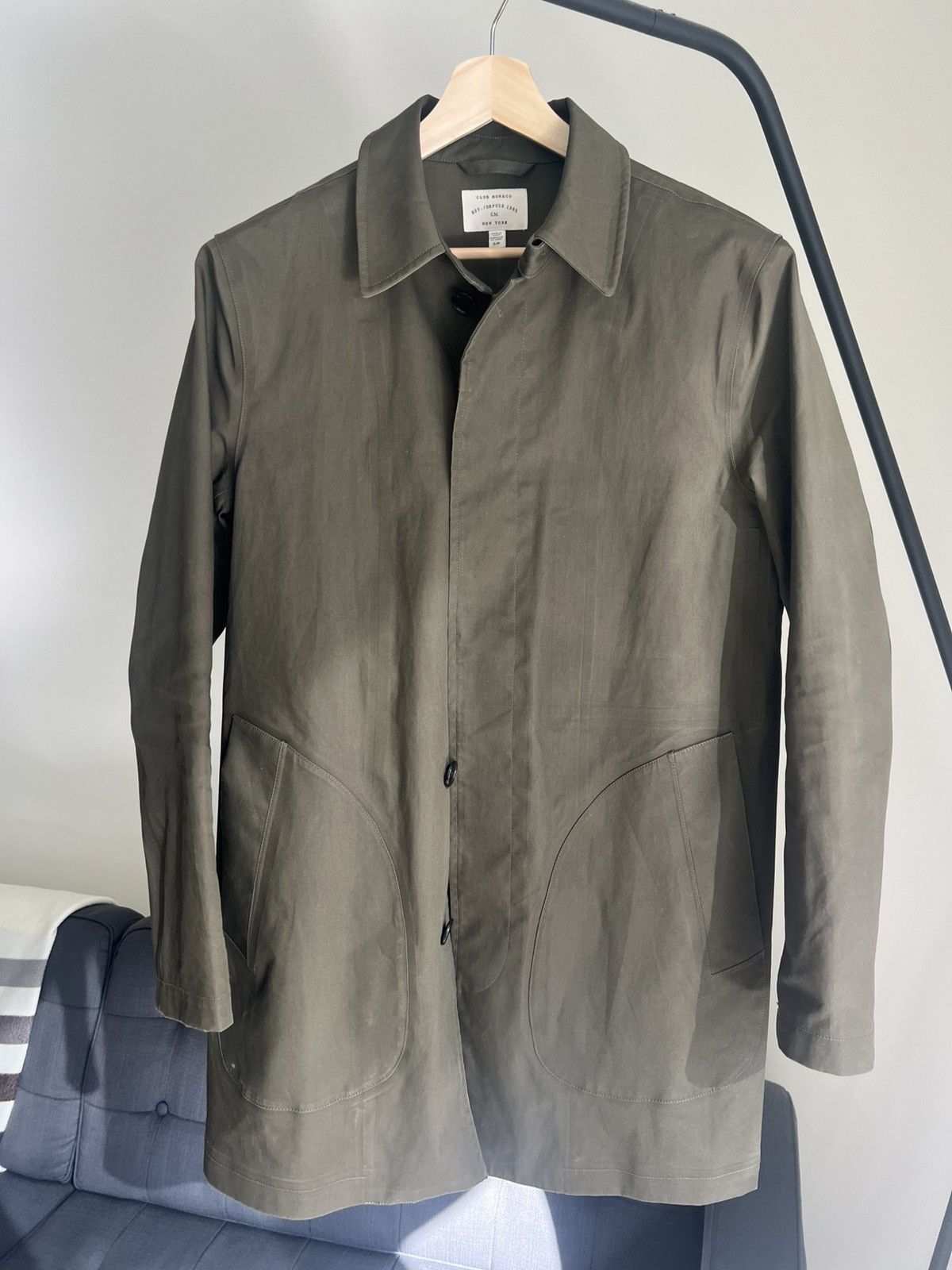 Club Monaco Club Monaco Olive Mac Rain Coat Size US S / EU 44-46 / 1 - 1 Thumbnail