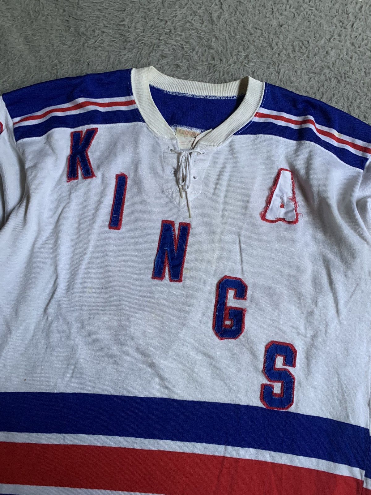 NHL Vintage 70s 80s Rare Newyorks Rangers Kings 19 Jersey Bauer Size US L / EU 52-54 / 3 - 2 Thumbnail
