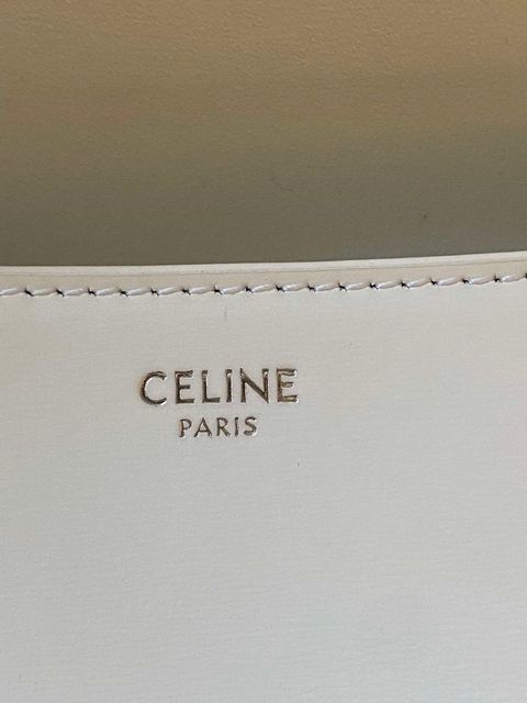 Celine CELINE Medium Celine Lola Bag In Shiny Calfskin WHITE Size ONE SIZE - 3 Thumbnail