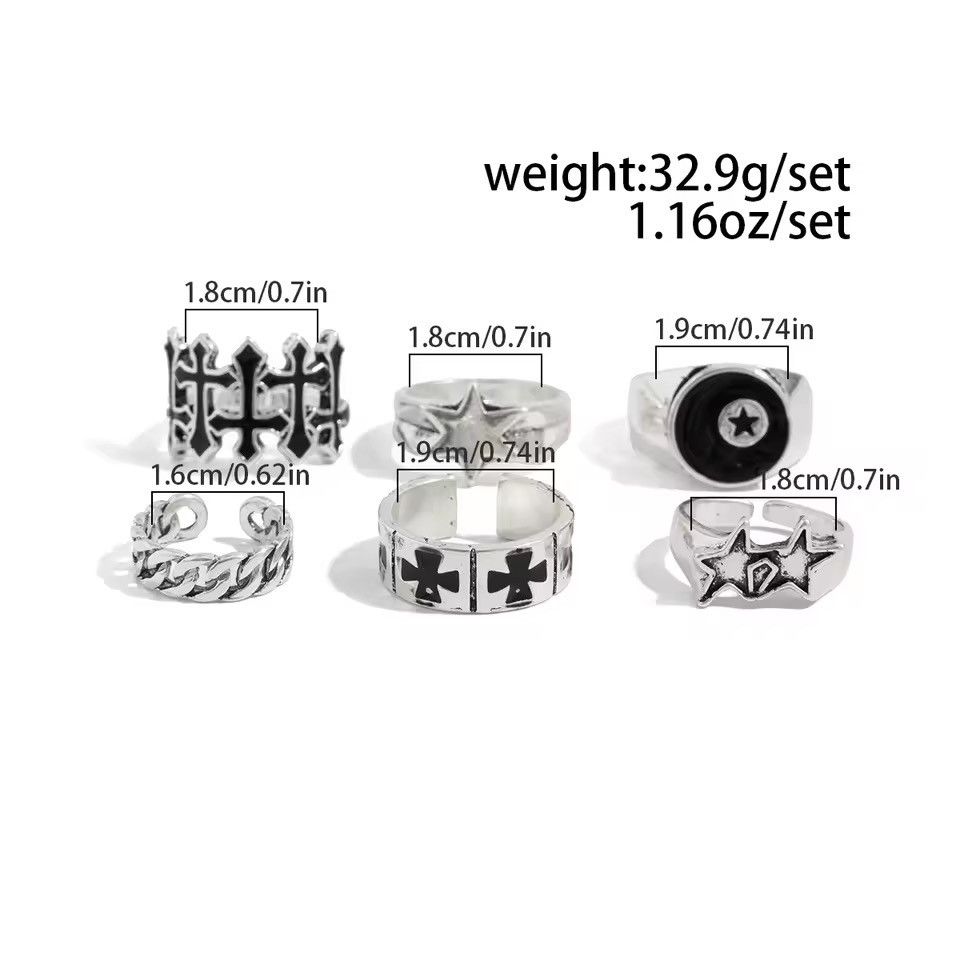 Vintage 6-Piece Set Ring Size ONE SIZE - 5 Thumbnail