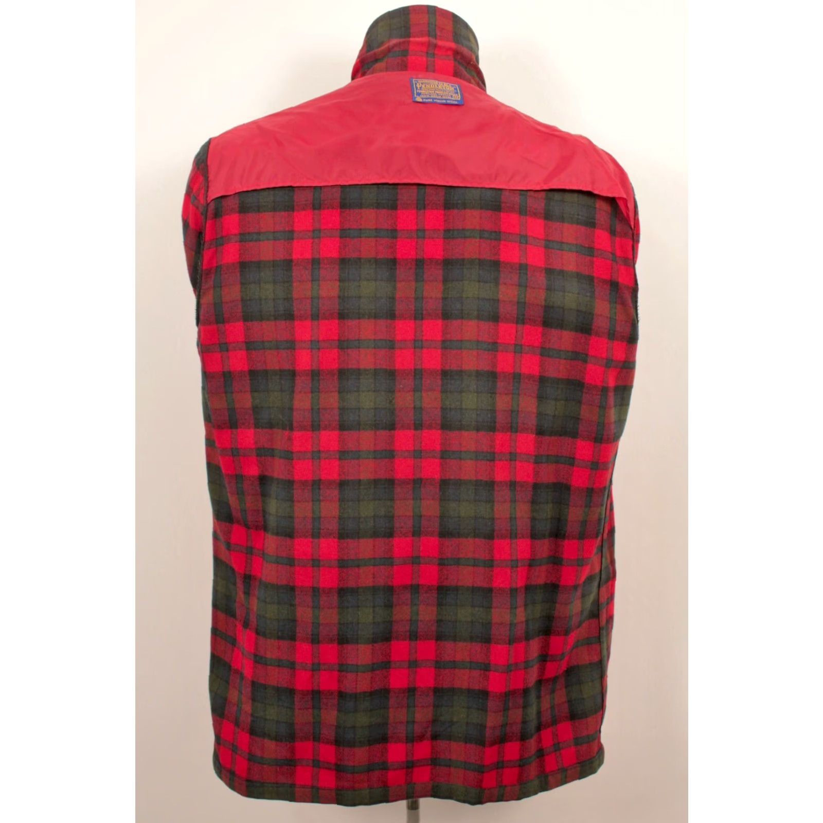 Pendleton VINTAGE Pendleton Blazer / Jacket Mens 1960s 1970s Plaid Wool Red Green M 60s 70s Size 40R - 3 Thumbnail