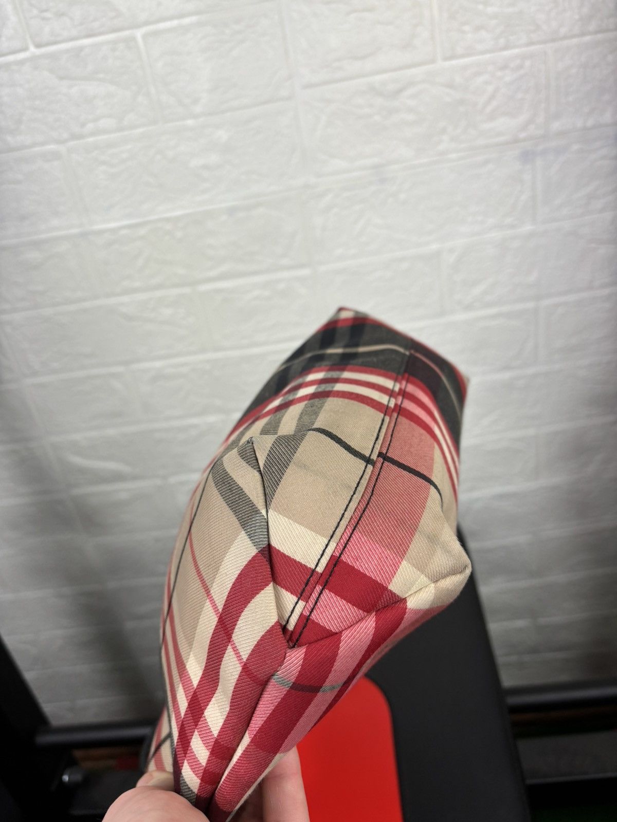 Burberry BURBERRY Nova Check Hand Bag Canvas Red Size ONE SIZE - 7 Thumbnail