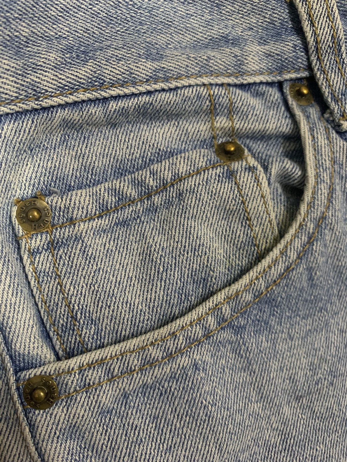 Hanes Vintage 80s Hanes Blue Wash Baggy Distressed Jeans Size US 32 / EU 48 - 5 Thumbnail