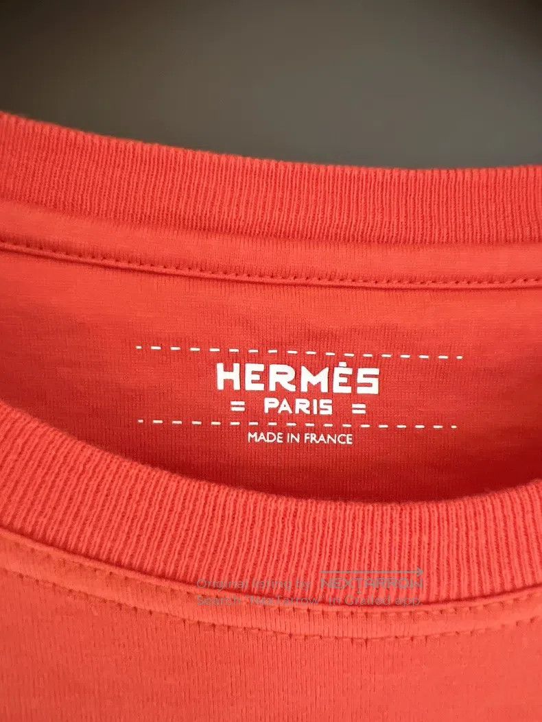 Hermes Hermes Orange Classic Pocket Short Sleeve Top T-Shirt Size XS / US 0-2 / IT 36-38 - 6 Thumbnail