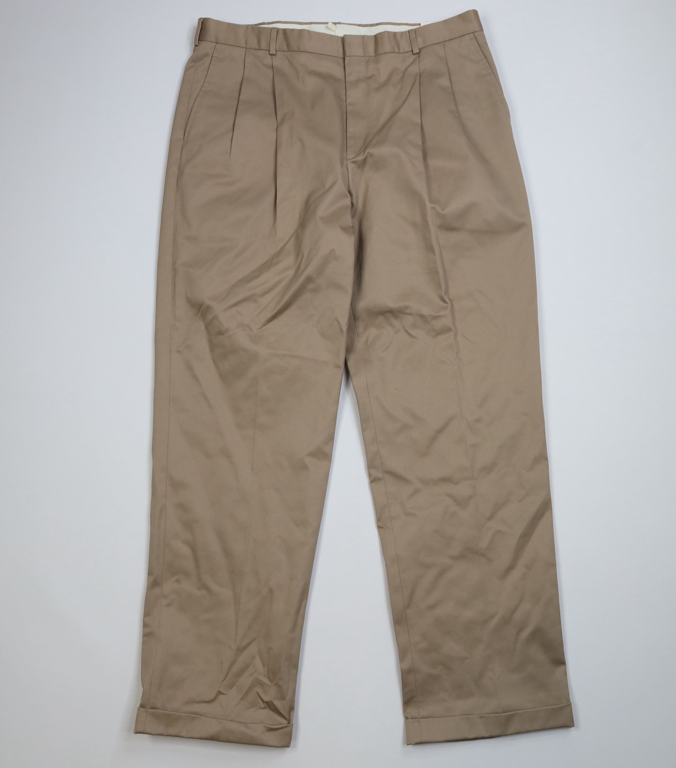 Deadstock Vintage Y2K Lands End Wide Leg Chino Pants Beige