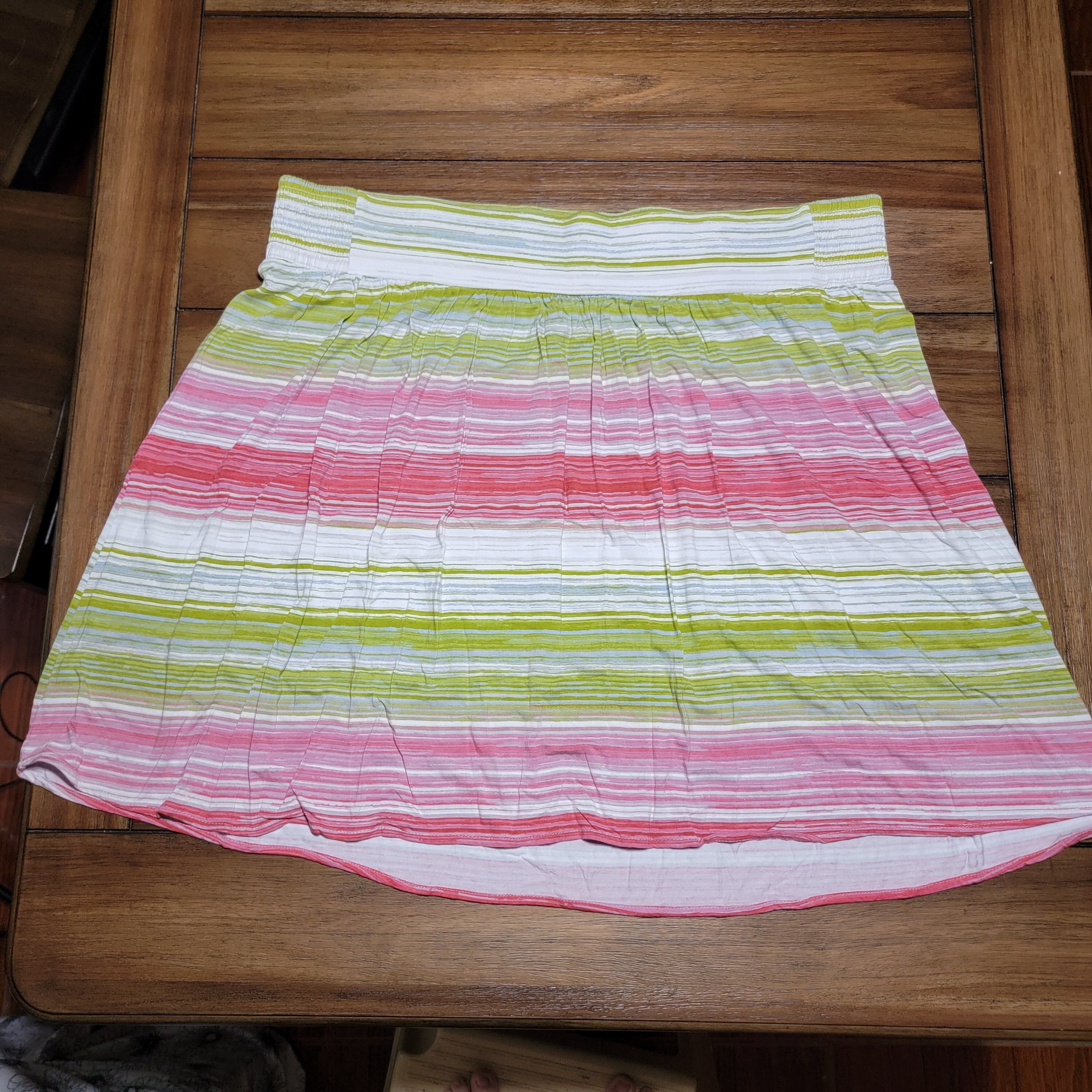 Other Lane Bryant Midi Skirt Green & Pink Stripes - Size 22/24 Size 40" / US 18 - 1 Thumbnail