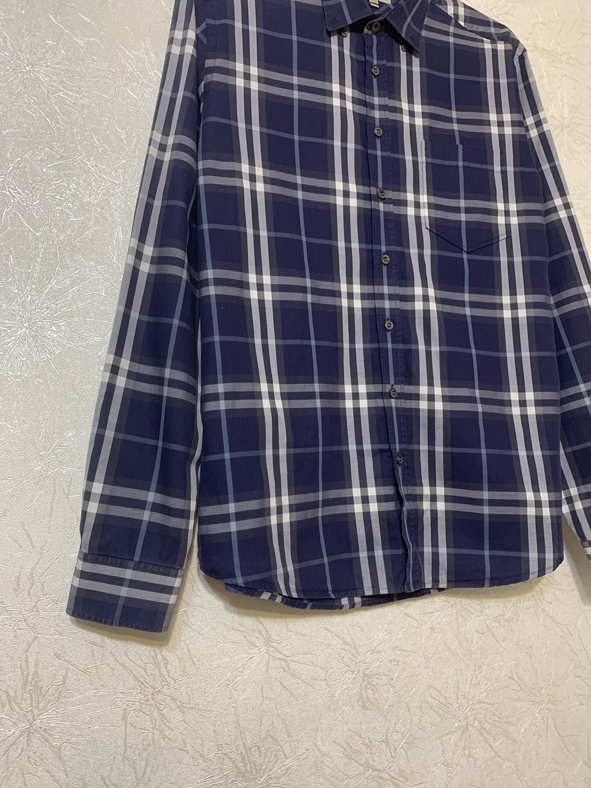 Burberry Burberry Men’s Blue Checked Shirt Button UP Size L. Size US L / EU 52-54 / 3 - 4 Thumbnail