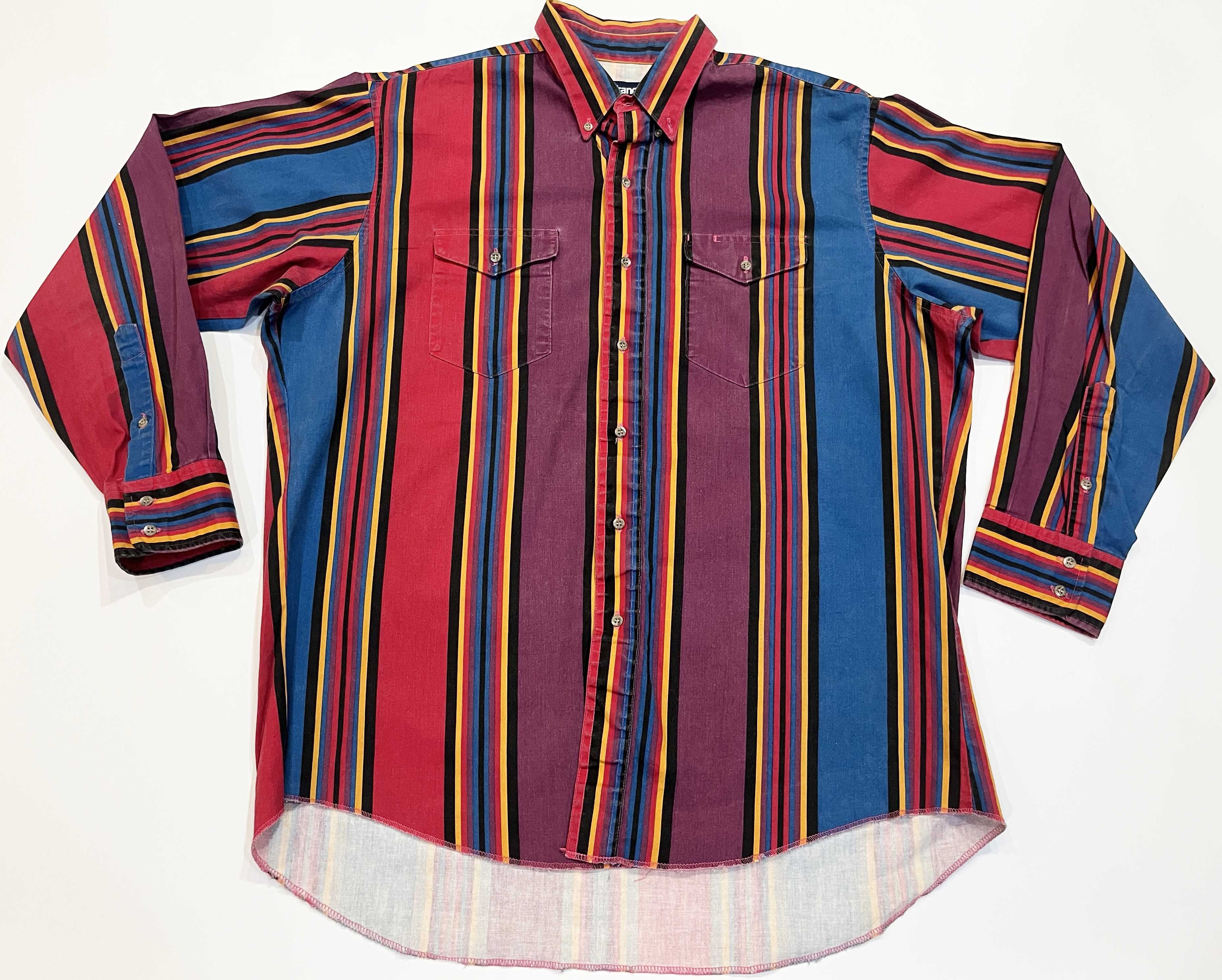 Vintage × Wrangler Vintage Wrangler Brushpopper Western Cowboy Striped Shirt Size US L / EU 52-54 / 3 - 1 Thumbnail