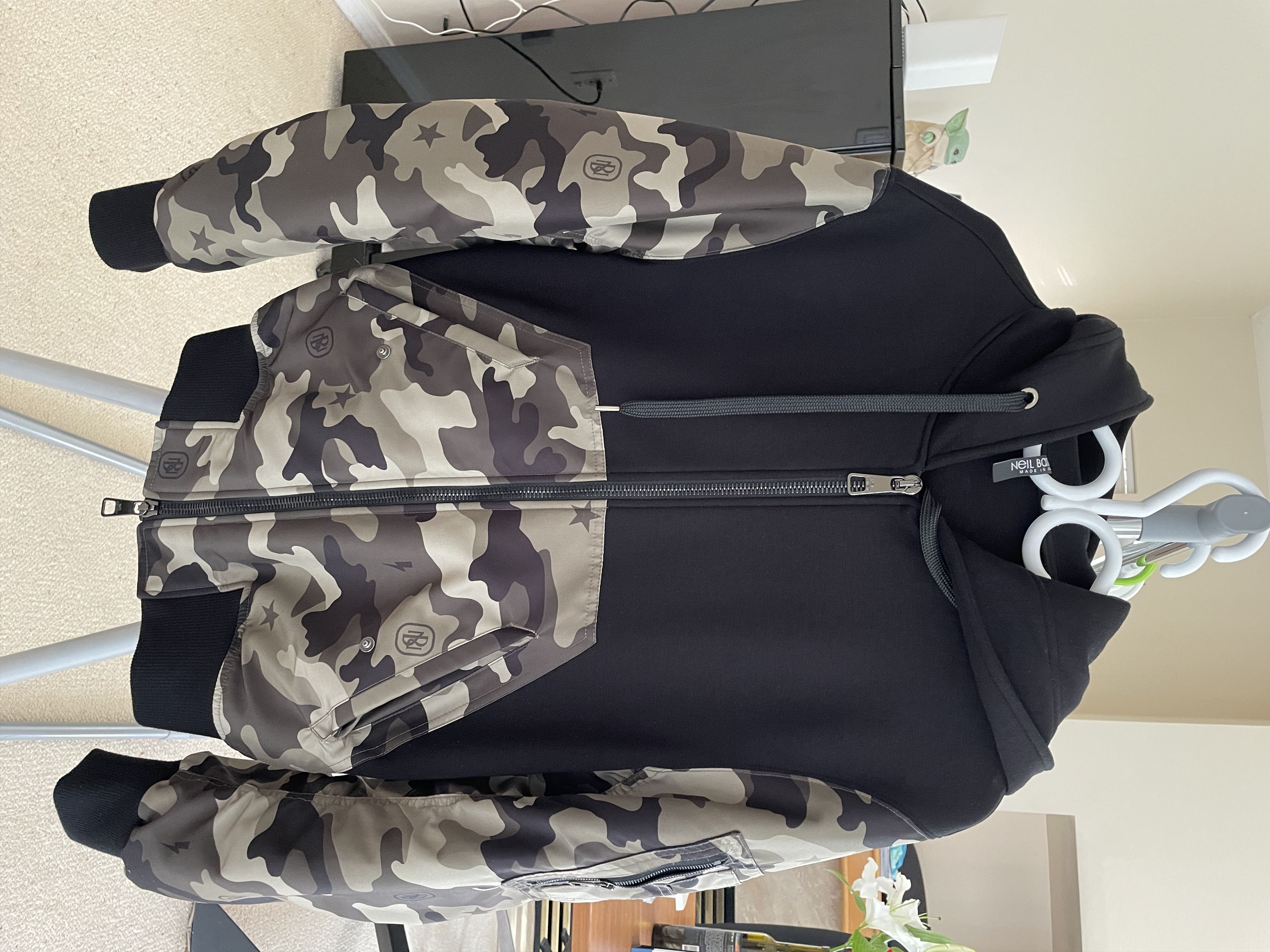 image of Neil Barrett Camo Zip Hoodie, Men's (Size Small)