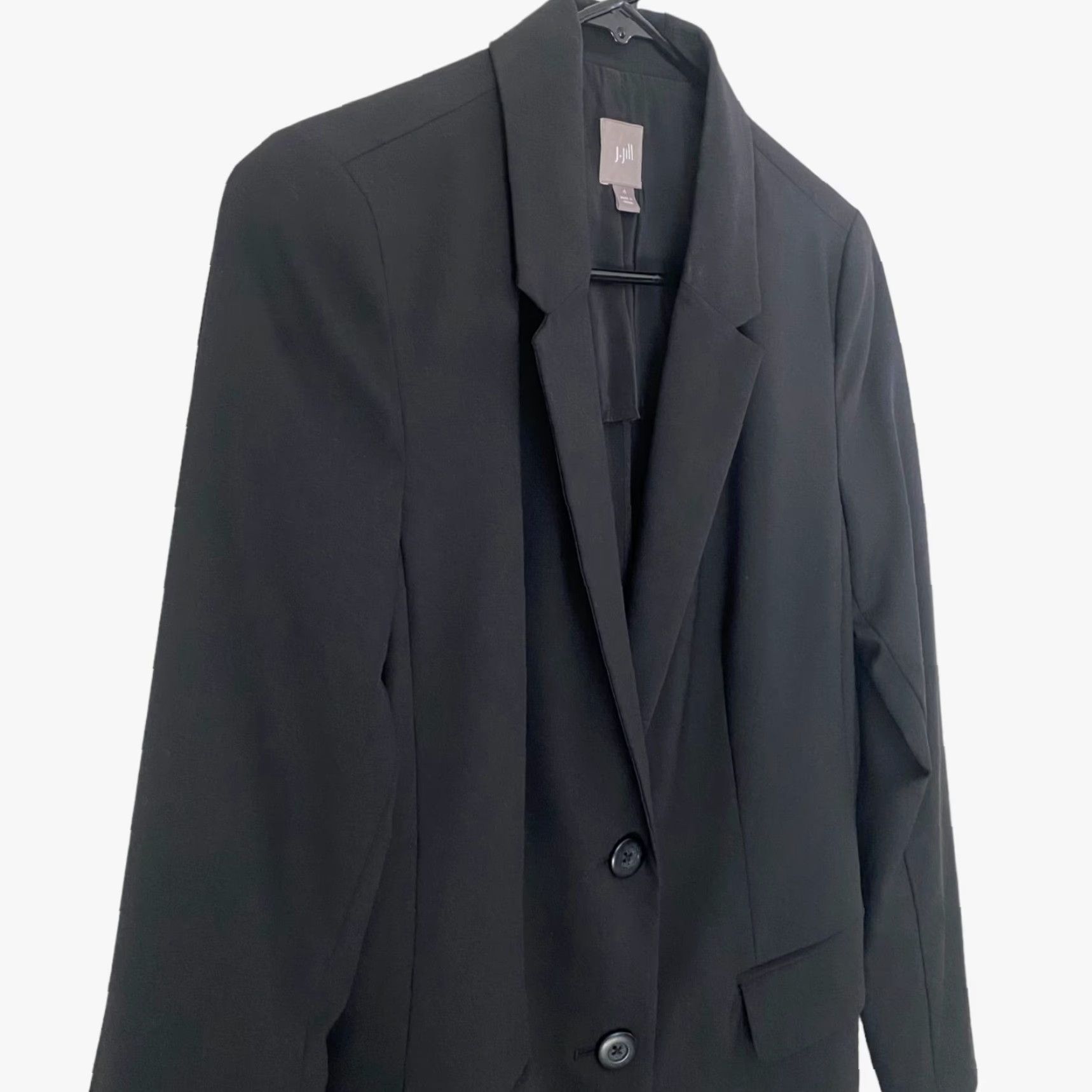 J. Jill J.Jill Blazer Women's Size 4 Black Wool Blend Ponte Double Button Jacker Formal Size S / US 4 / IT 40 - 4 Thumbnail