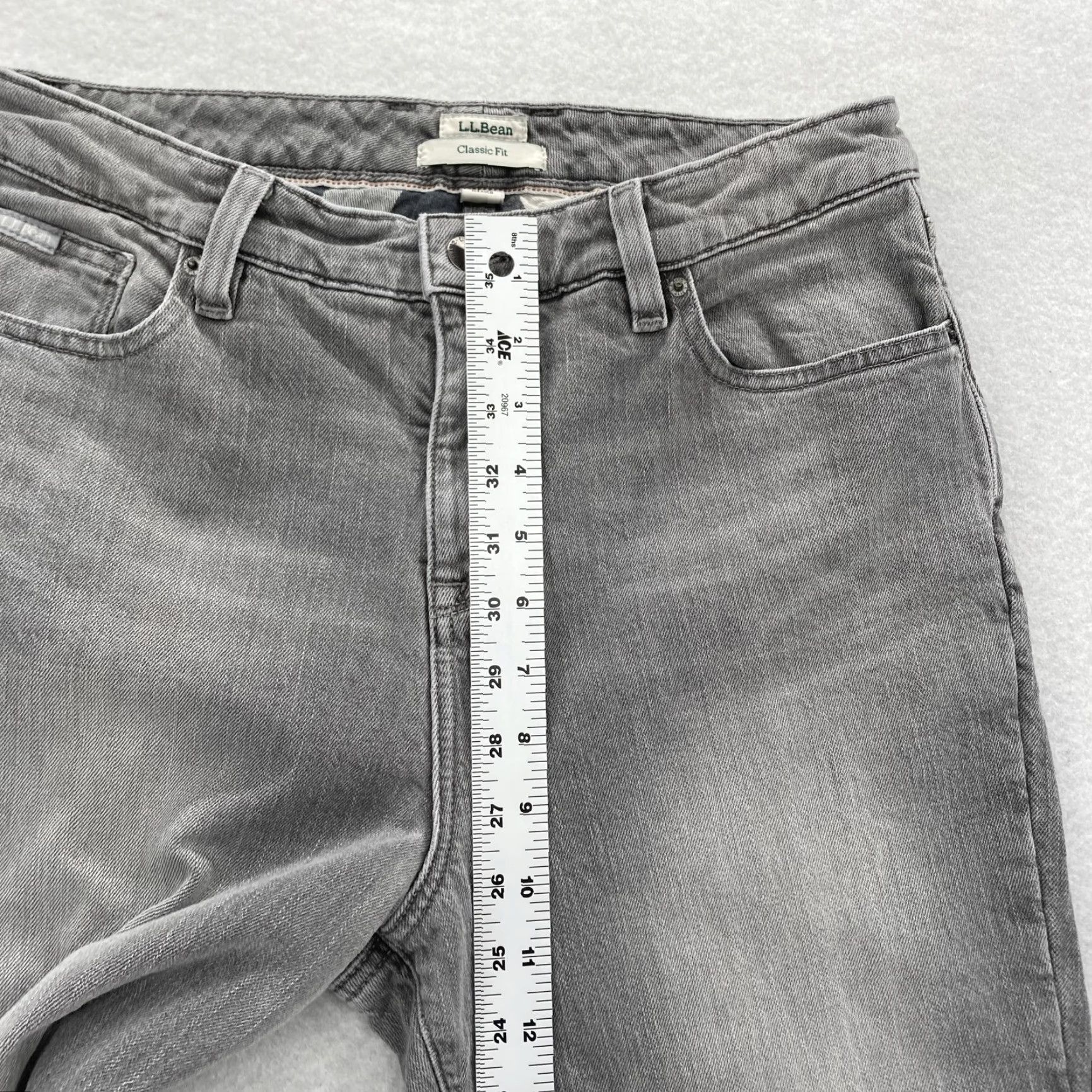 Vintage L.L.Bean Jeans Womens 8 Gray Classic Fit Flannel Lined Straight Stretch Chore Size 30" / US 8 / IT 44 - 7 Thumbnail