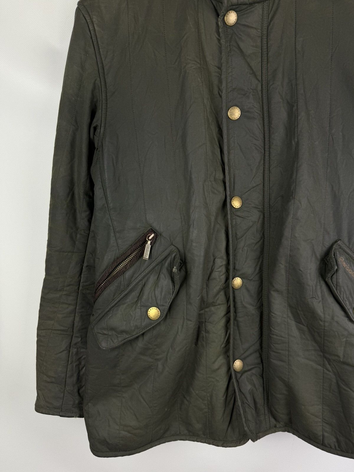 Barbour Barbour Edderton Men’s Quilted Wax Waxed Cotton Jacket Size US S / EU 44-46 / 1 - 7 Thumbnail