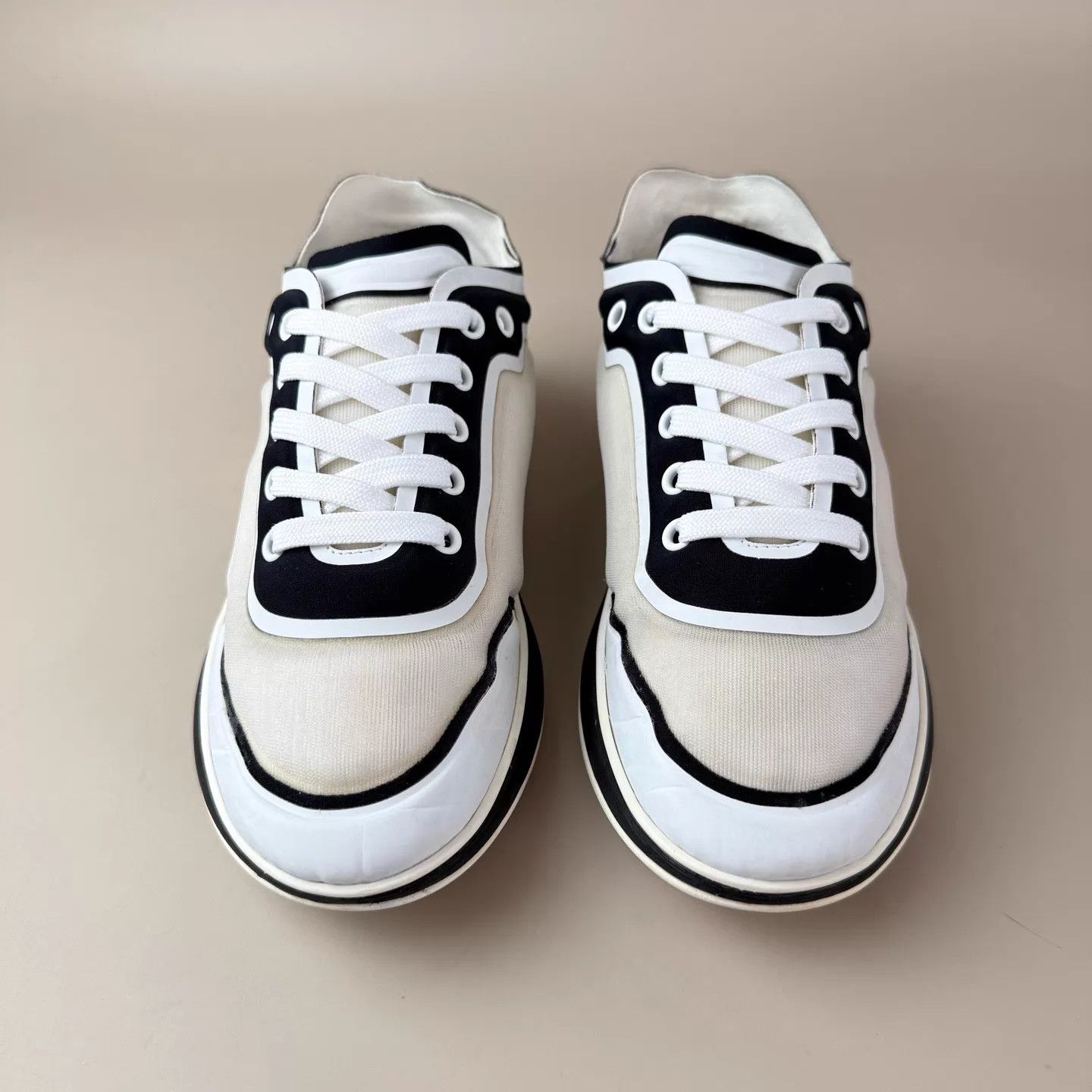 Chanel CHANEL CC black white sneakers EU 37 95 new Size US 6.5 / IT 36.5 - 2 Thumbnail