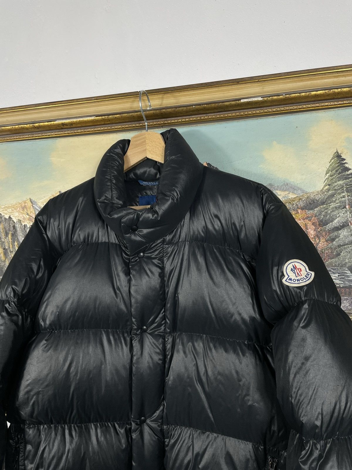 Designer × Moncler Moncler Grenoble Giubbotto Black Puffer Hoodie Shiny Drill Size US M / EU 48-50 / 2 - 4 Thumbnail