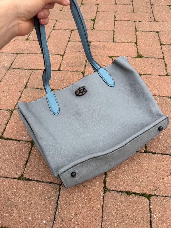 Coach Coach Willow Tote Bag Leather Grey Blue Size ONE SIZE - 11 Thumbnail