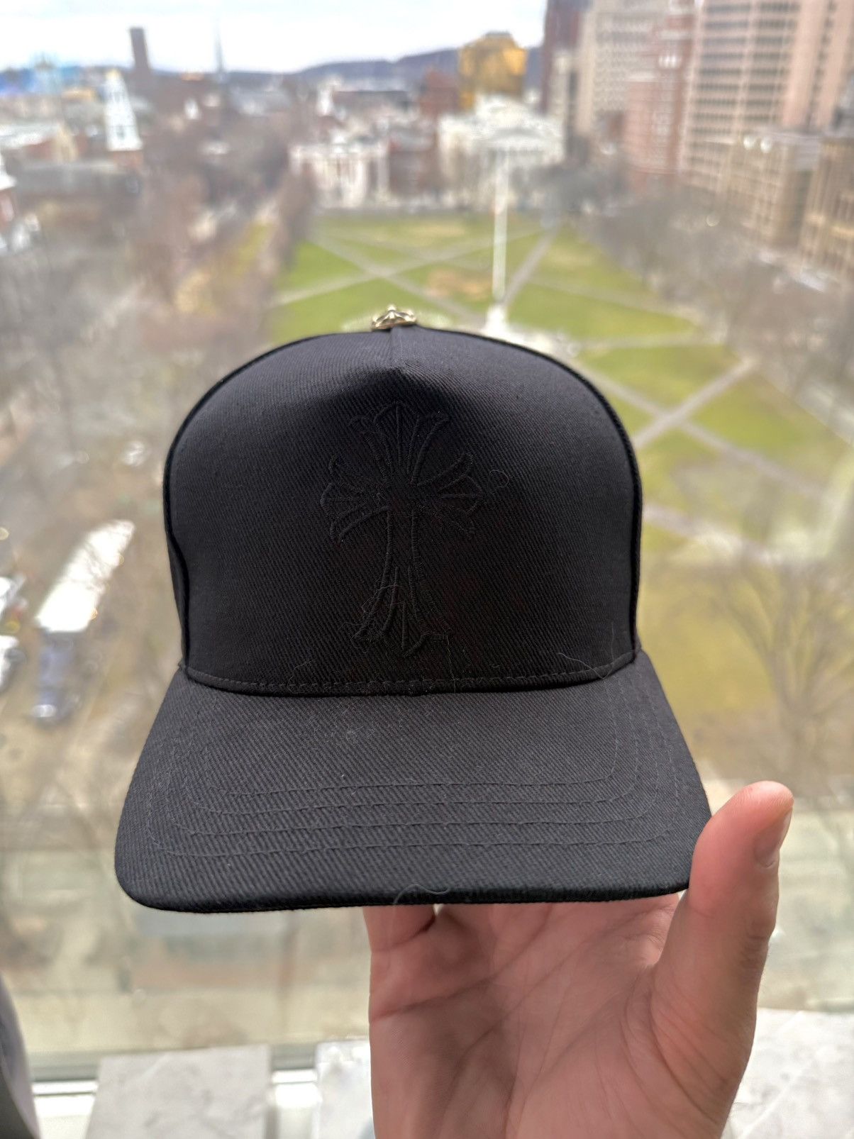 Chrome Hearts Chrome Hearts Cross Waxed Denim Baseball Cap Size ONE SIZE - 1 Thumbnail