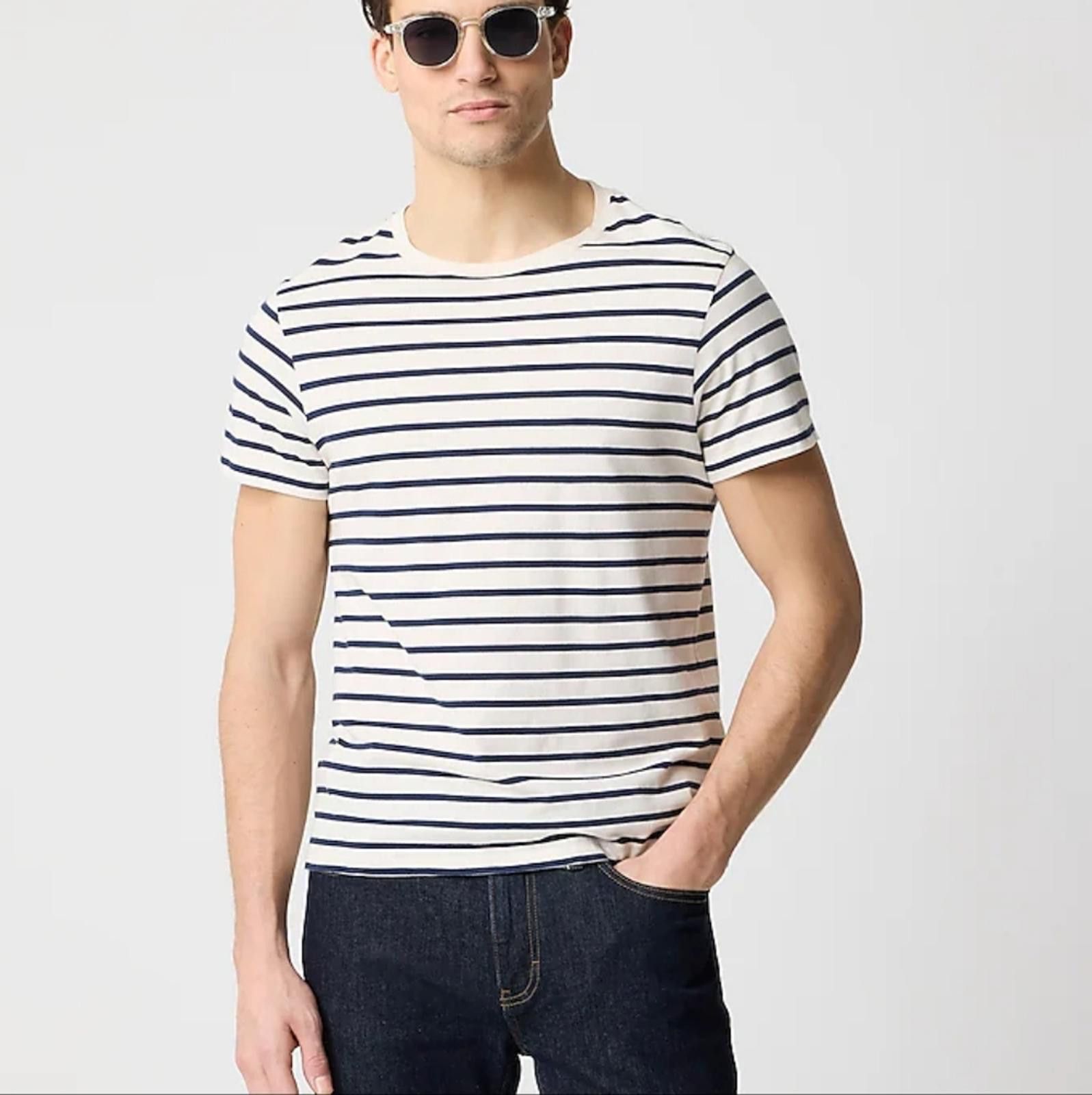 J.Crew J Crew Slim Broken-in Striped Tee Size US M / EU 48-50 / 2 - 1 Thumbnail