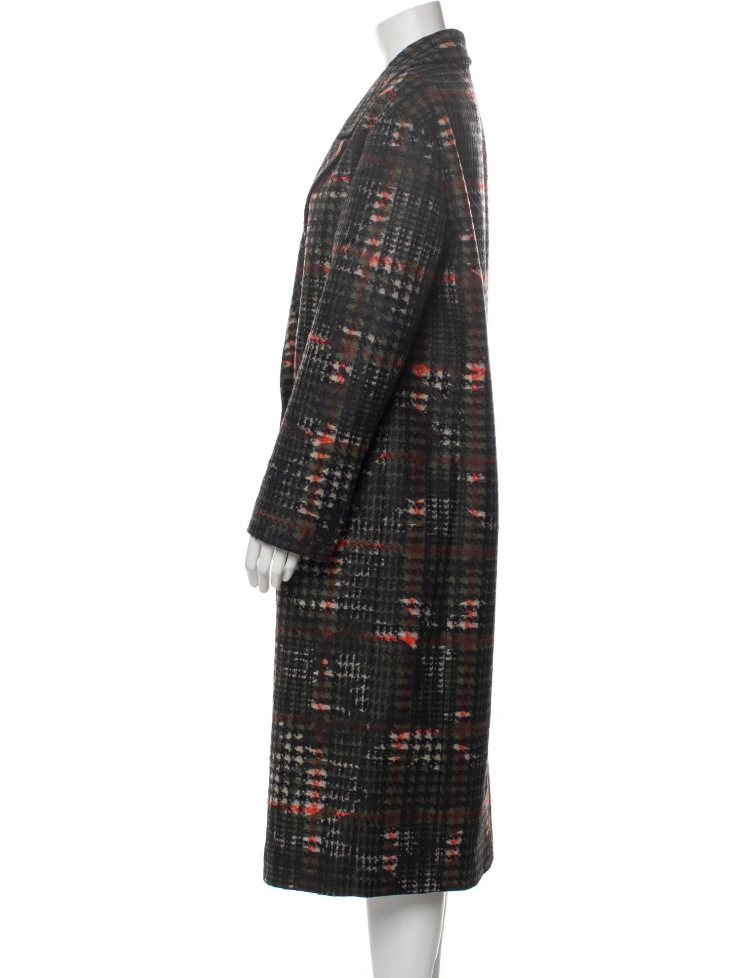Allsaints Tweed Plaid Pattern Coat Size L / US 10 / IT 46 - 2 Thumbnail