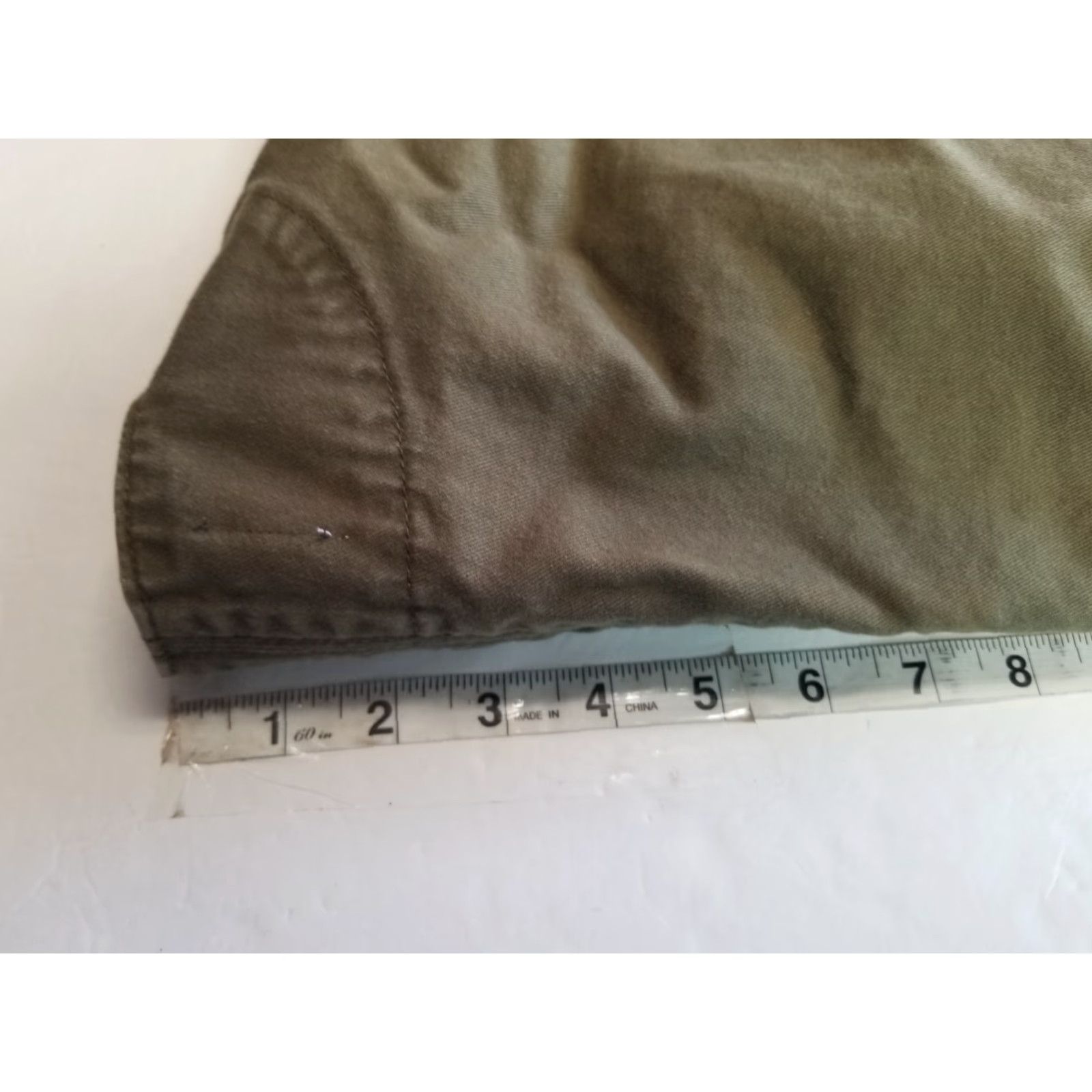 Vintage Imperfects Canvas Short Sleeve Button Jacket M Green USA Chore Workwear Ranch Farmers Men Size US 31 - 5 Thumbnail