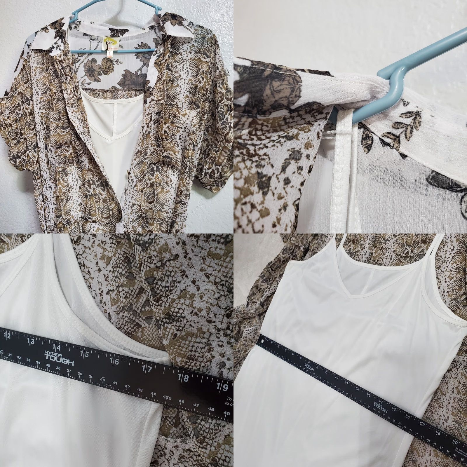 Vintage Fig & Flower Dress Women L Brown Animal Floral Print Button Front Belted Western Dress Size L / US 10 / IT 46 - 8 Thumbnail