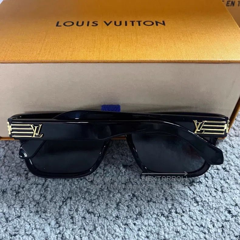 Louis Vuitton Louis Vuitton Black full frame metal acetate square sungla Size ONE SIZE - 3 Thumbnail