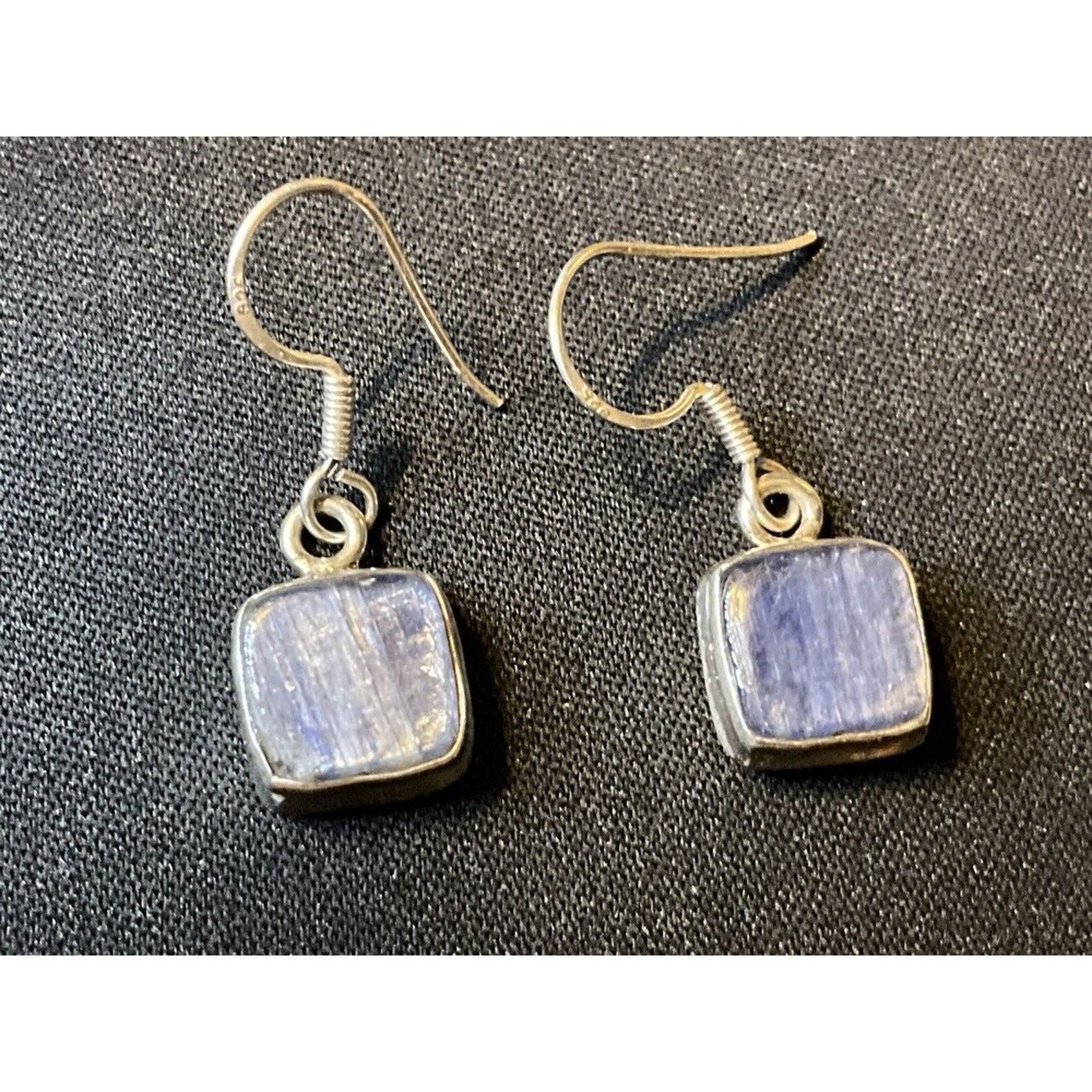 Other 925 Sterling Silver Kyanite Square Fish Hook Earrings Size ONE SIZE - 1 Thumbnail