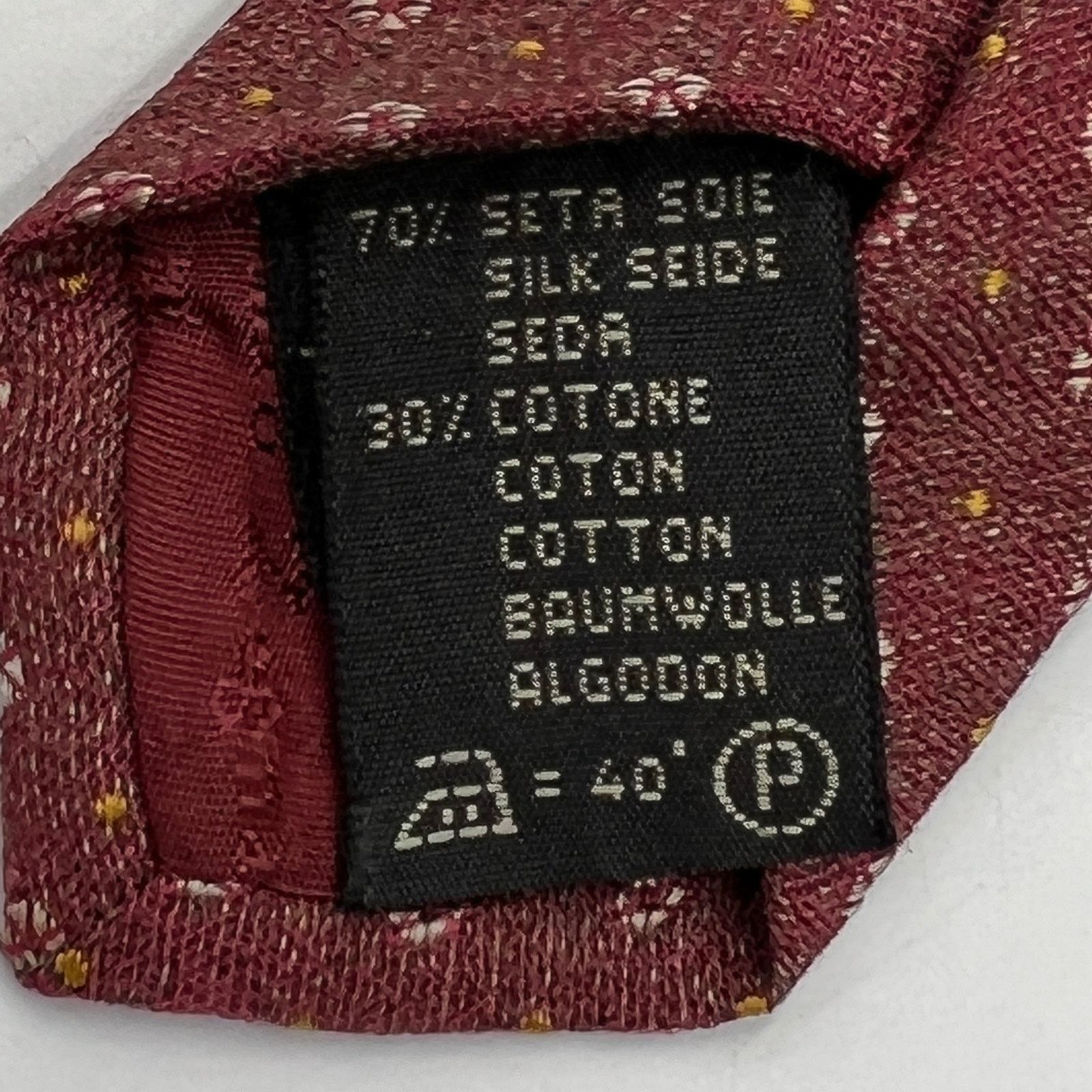 Ermenegildo Zegna Ermenegildo Zenga Red Silk Cotton Foulard Tie Size ONE SIZE - 6 Thumbnail