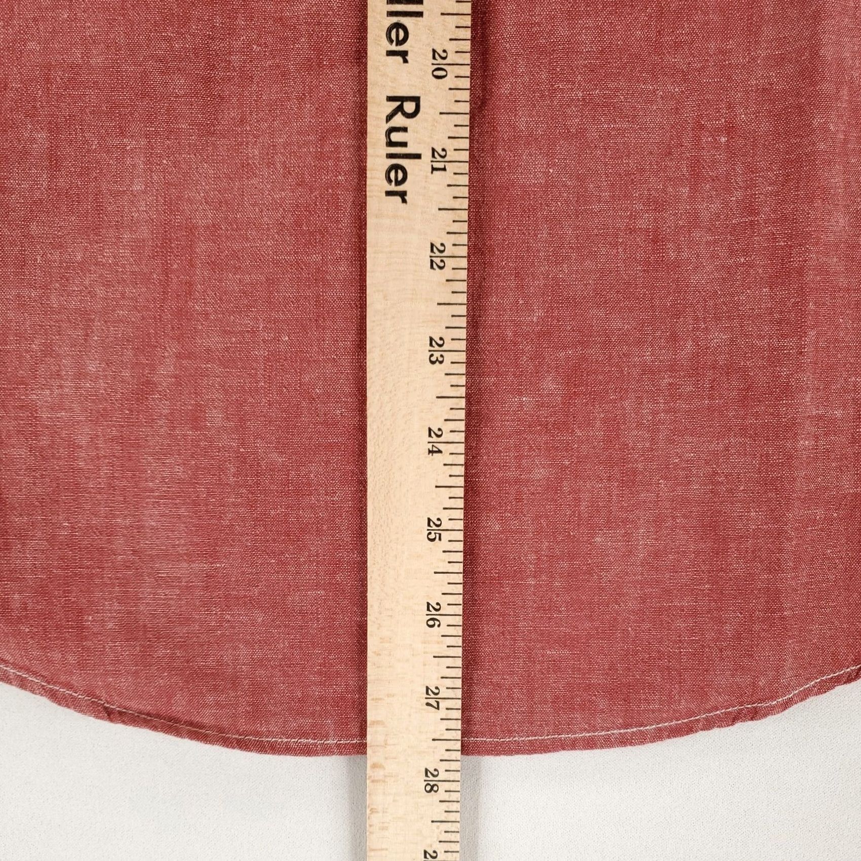 J.Crew J.CREW Shirt Button Down Chambray Japanese Selvedge Red Slim Mens XS Red Long Sleeve Shirt Size US XS / EU 42 / 0 - 6 Thumbnail