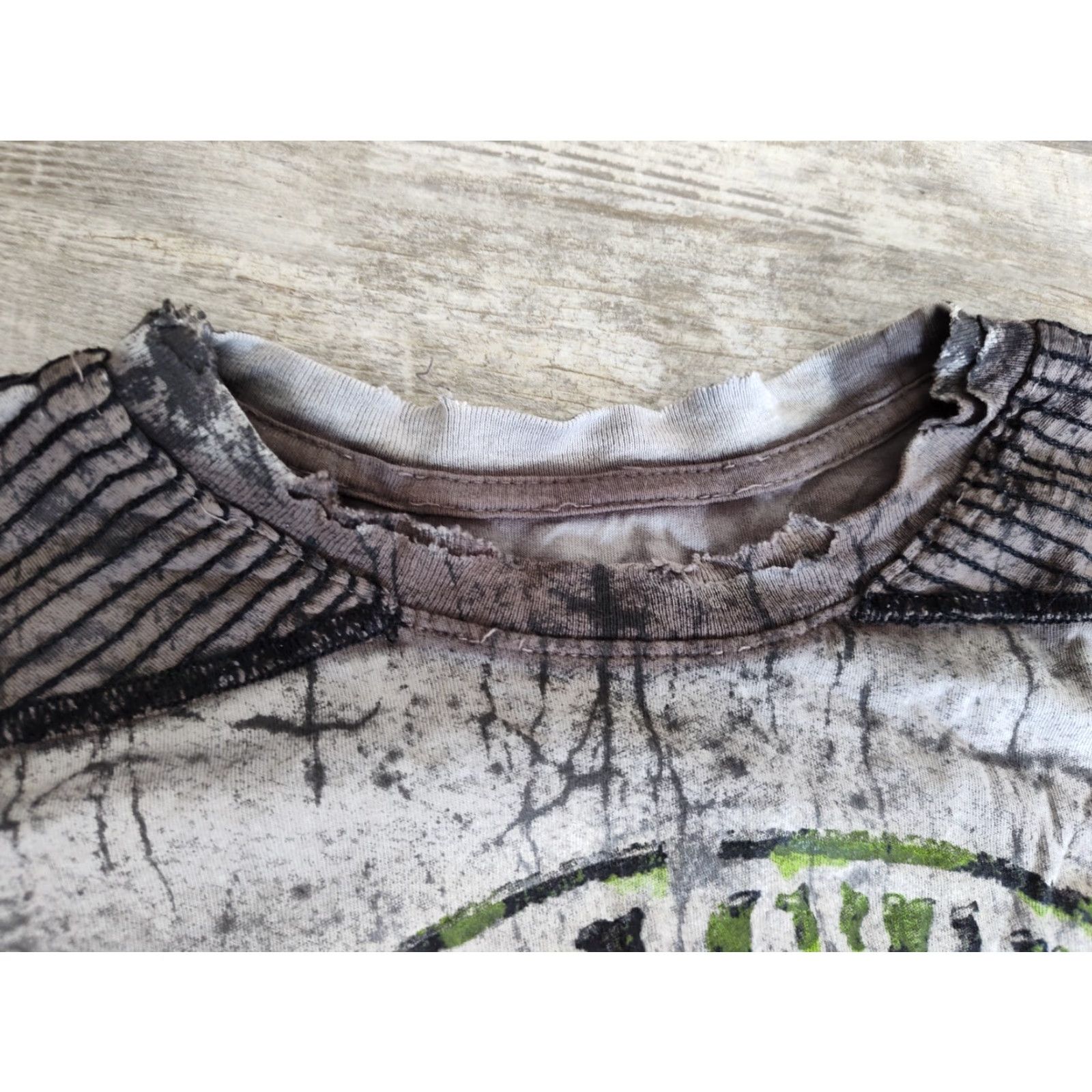 Affliction VINTAGE Affliction American Customs Men's Tie Dye T-Shirt Short Sleeve Crew Neck Gray Cotton Biker Motorcycle Skull M USA Made Size US M / EU 48-50 / 2 - 7 Thumbnail