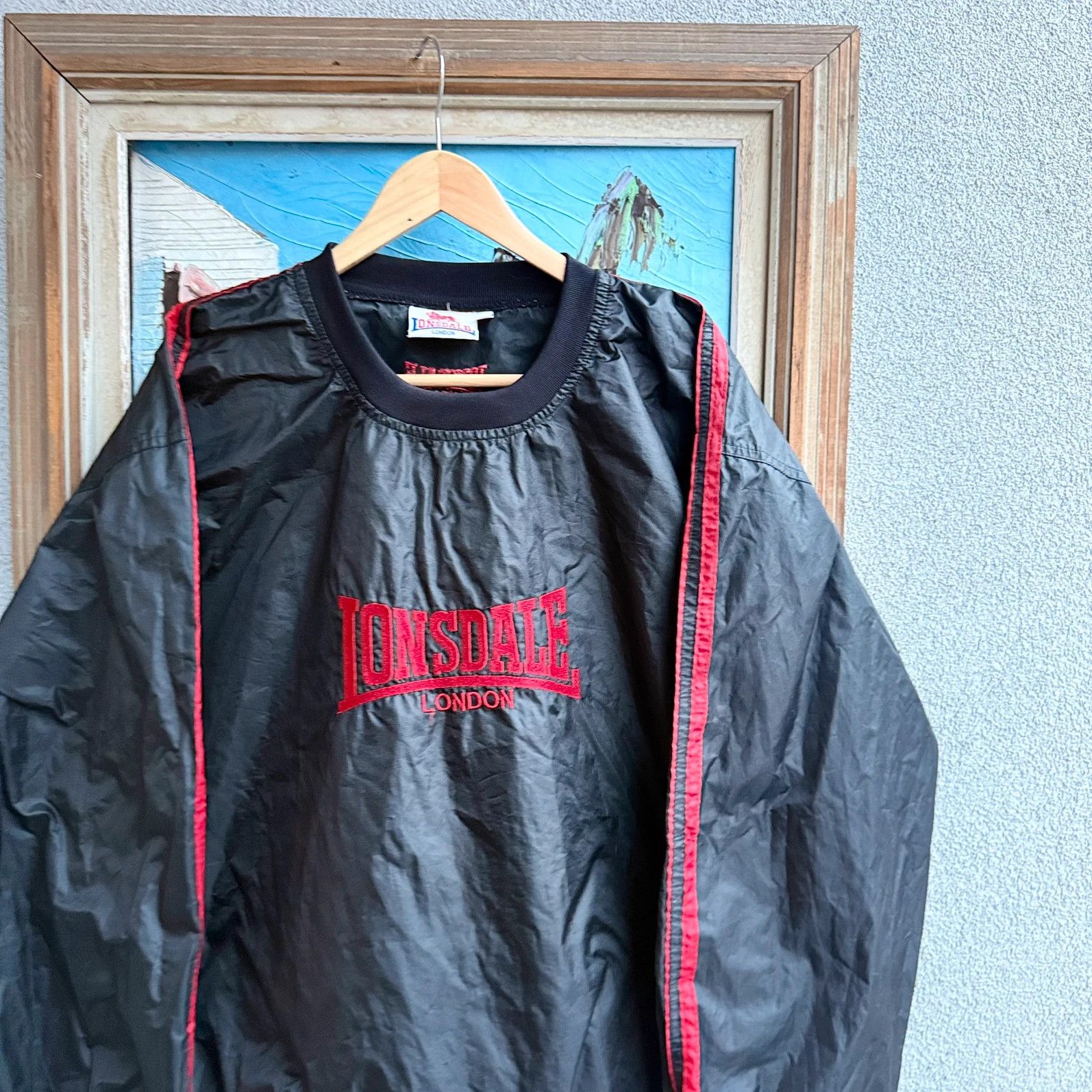 Lonsdale Lonsdale Vintage 90s Black Sweatshirt Nylon Size US XL / EU 56 / 4 - 3 Thumbnail