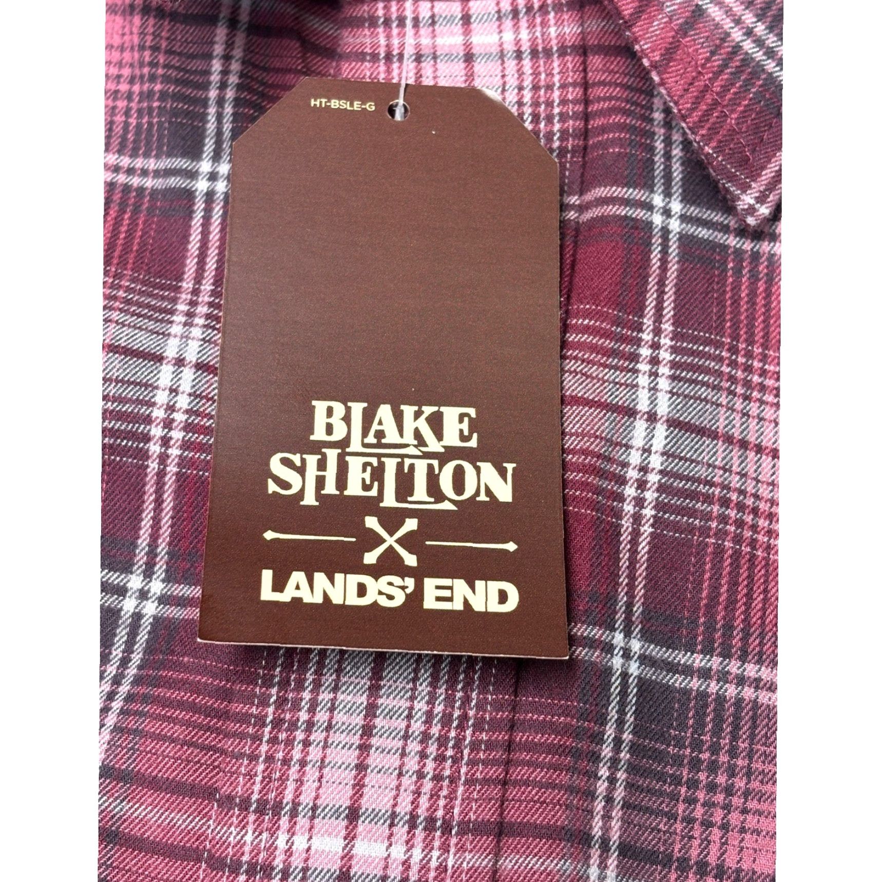 Lands' End VINTAGE Lands' End Blake Shelton Mens Plaid Long Sleeve Shirt Burgundy M Size US M / EU 48-50 / 2 - 4 Thumbnail