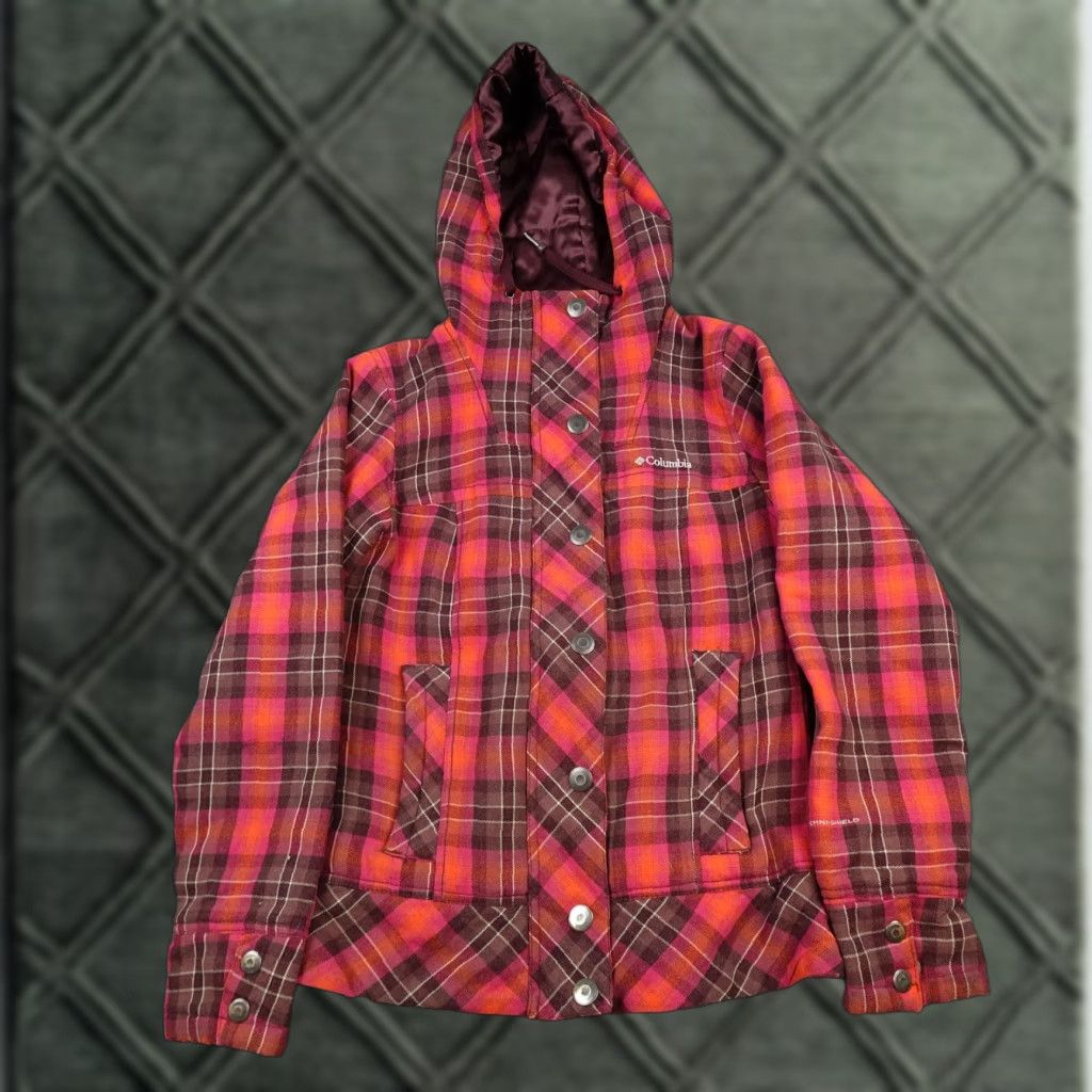Pinko Columbia Jacket Womens Small Pink Plaid Hooded Omni Shield Insulated Ski Size S / US 4 / IT 40 - 1 Thumbnail
