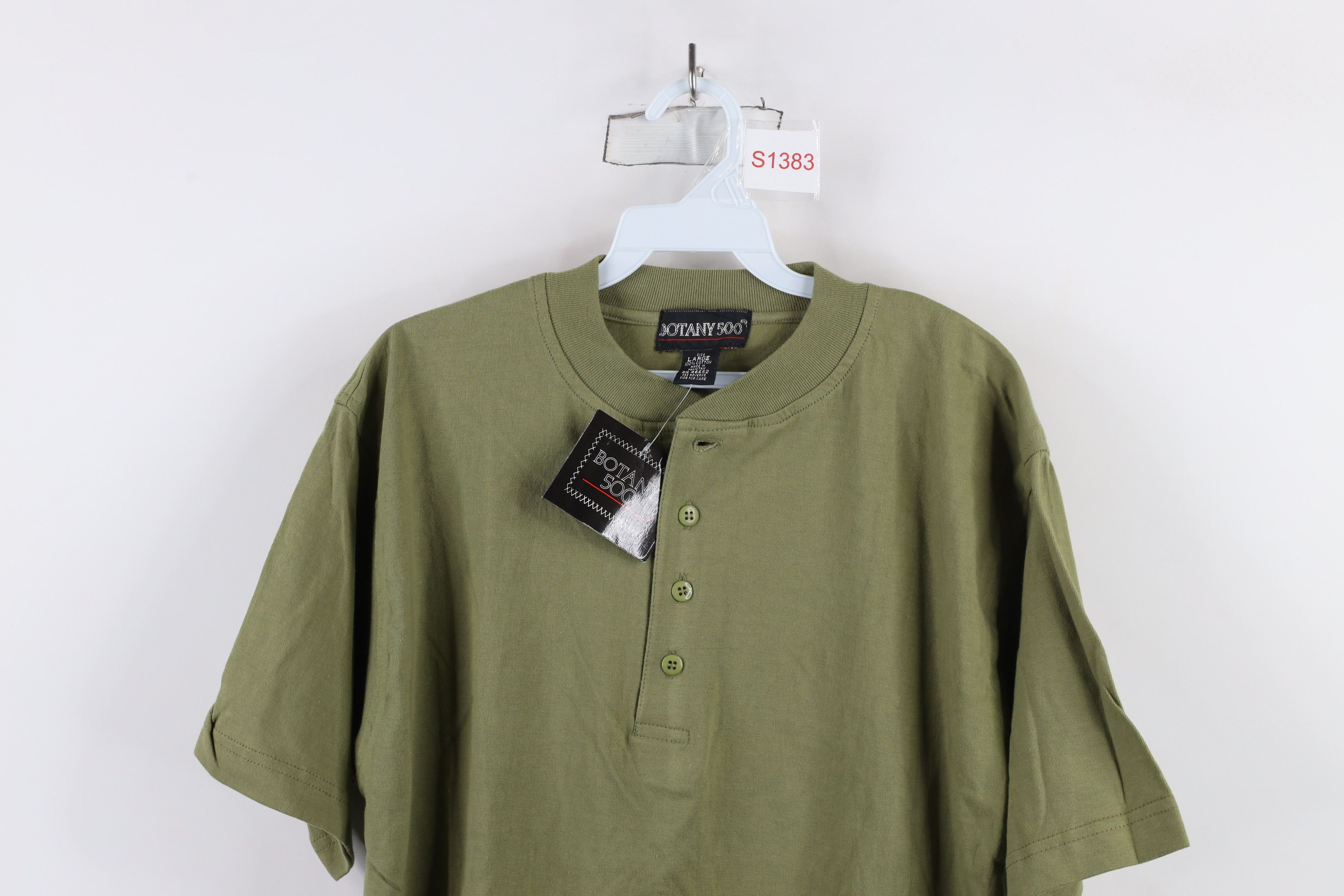 Vintage Deadstock Vintage 90s Streetwear Short Sleeve Henley T-Shirt Size US L / EU 52-54 / 3 - 2 Thumbnail