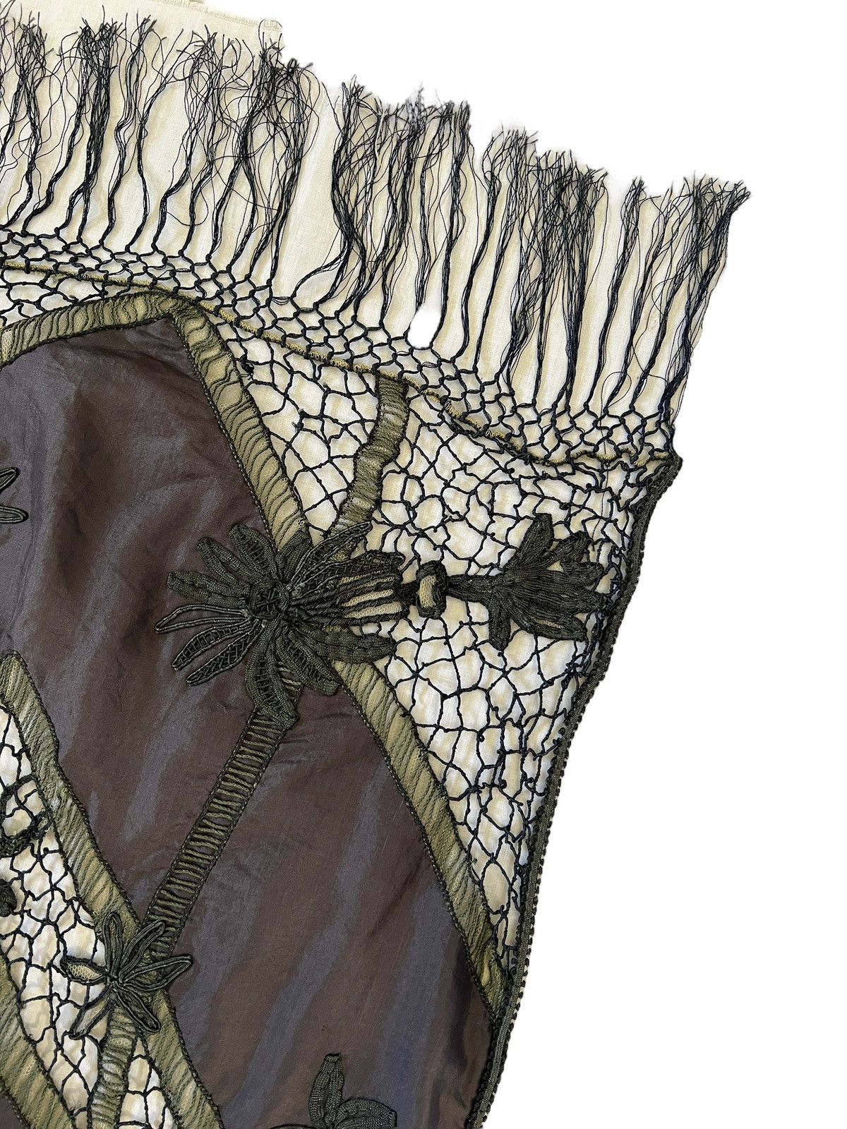 Dries Van Noten Dries Van Noten Handmade Lace Silk Scarf Size ONE SIZE - 8 Thumbnail