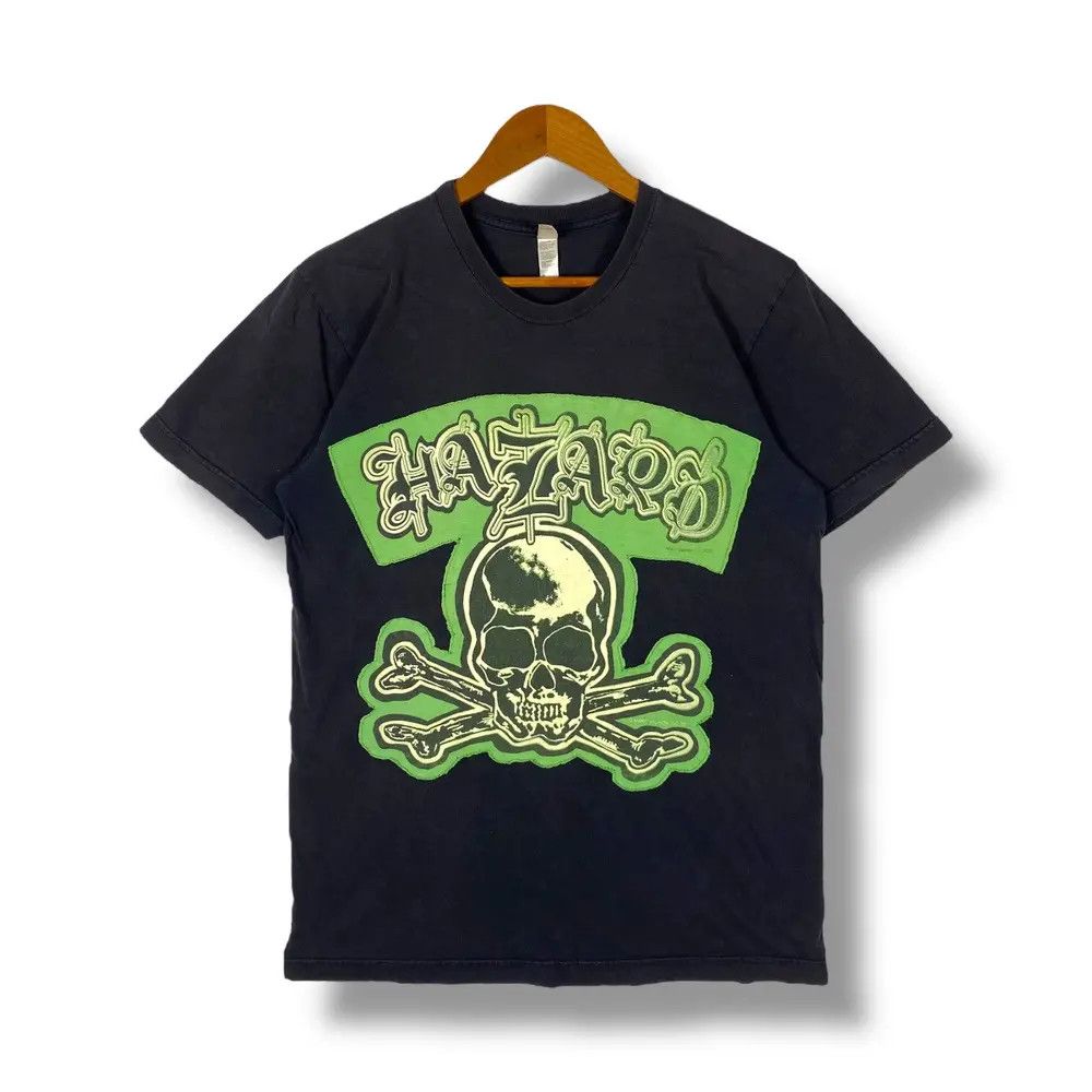 Vintage Vintage 00's MARC VACHON Hazard Cross Bone Tee Shirt Size US M / EU 48-50 / 2 - 1 Thumbnail