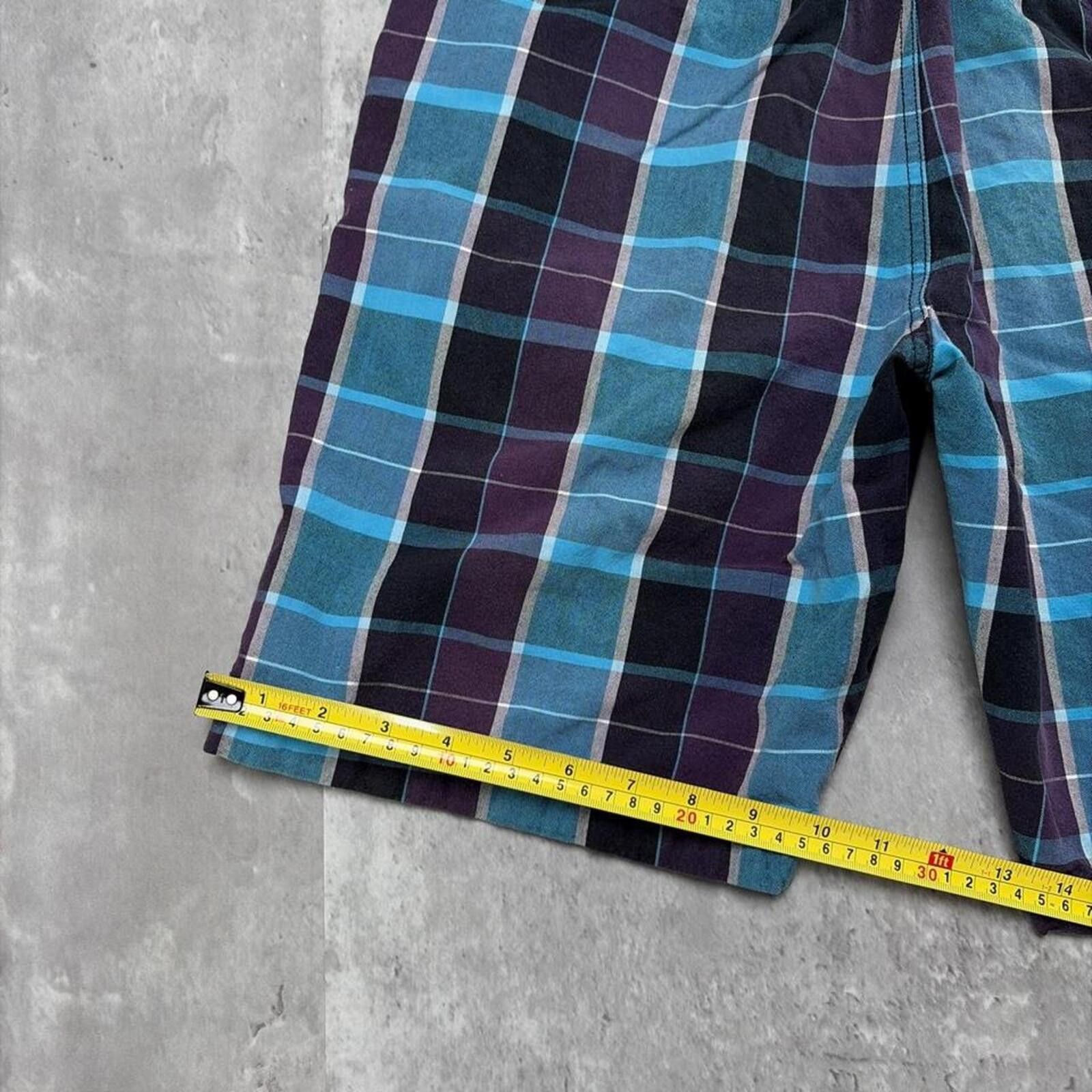 Quiksilver Y2K Purple Quiksilver Grunge Surf Baggy Plaid Shorts Size US 32 / EU 48 - 8 Thumbnail